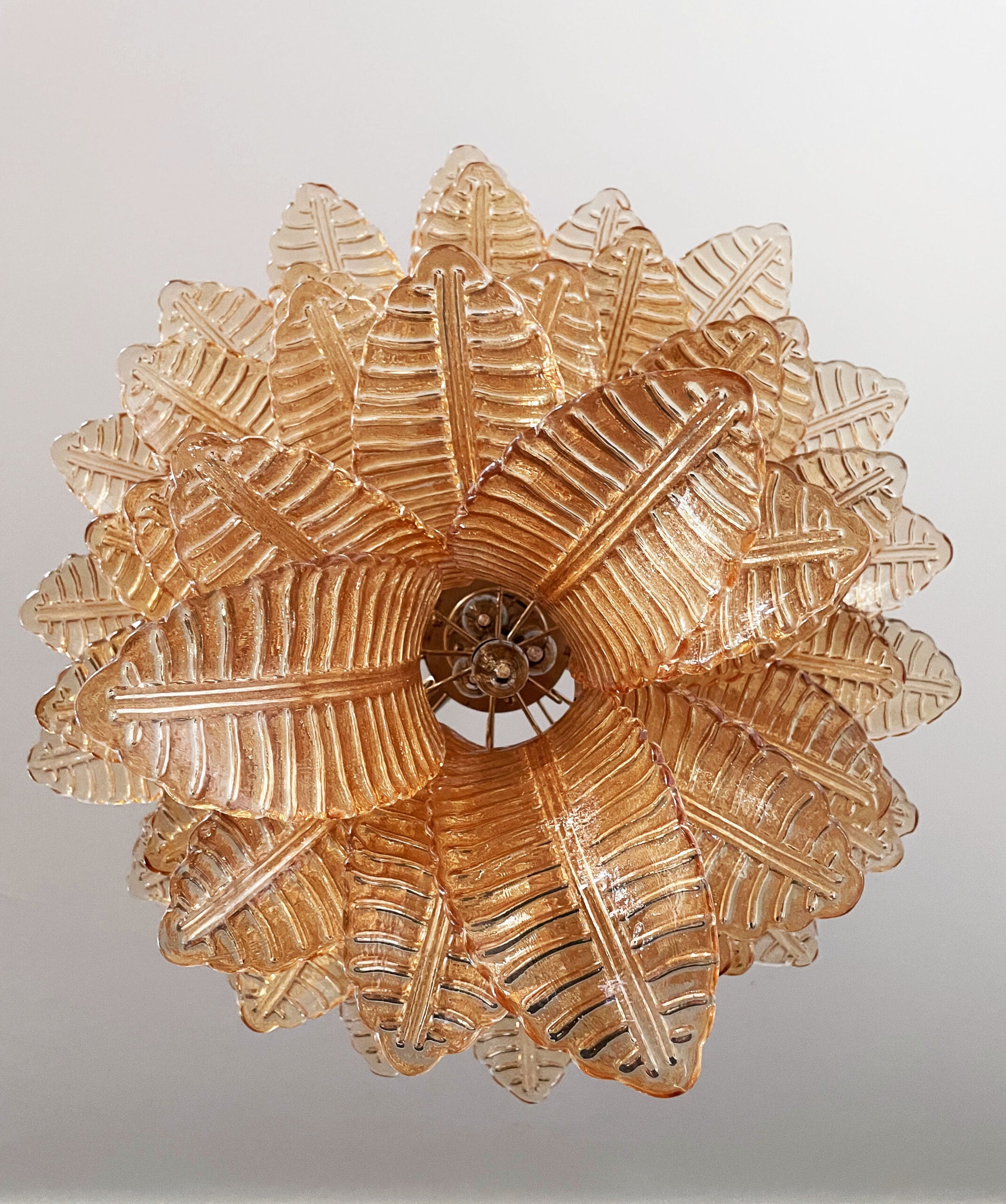 Murano Lysekrone – 52 Gule Felciglass – detalj 1 – Murano Classics