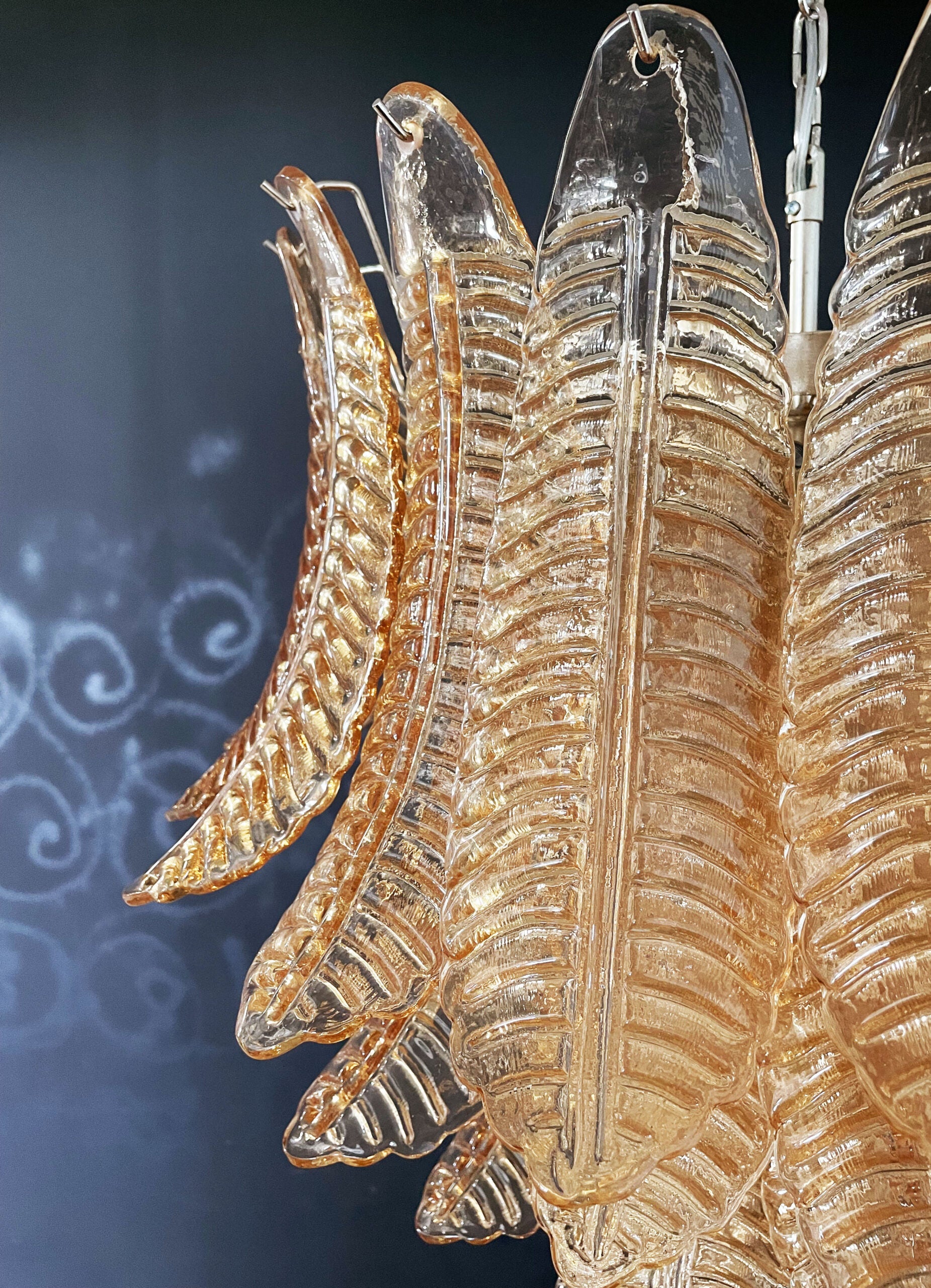 Murano Lysekrone – 52 Gule Felciglass – detalj 11 – Murano Classics