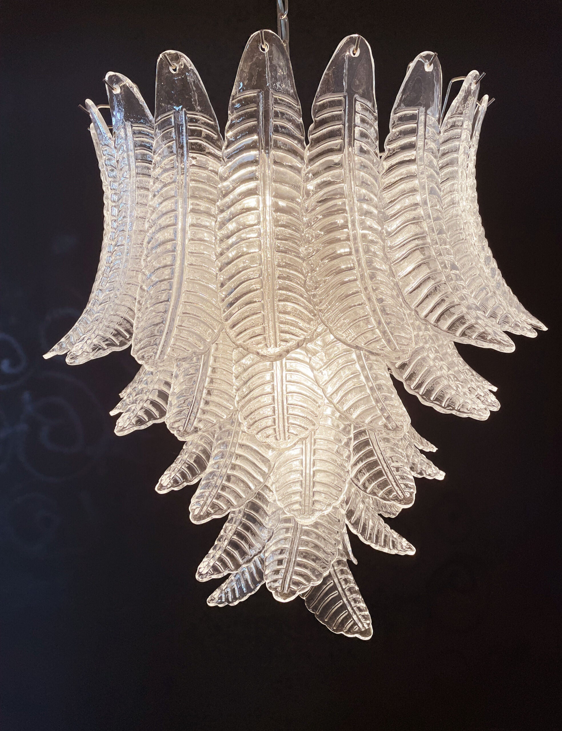 Murano Lysekrone – 52 Klare Felciglass – detalj 10 – Murano Classics