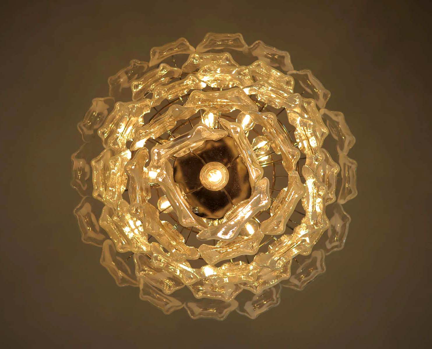 Murano Lysekrone – 50 Hvite Crostoliglass – detalj 6 – Murano Classics