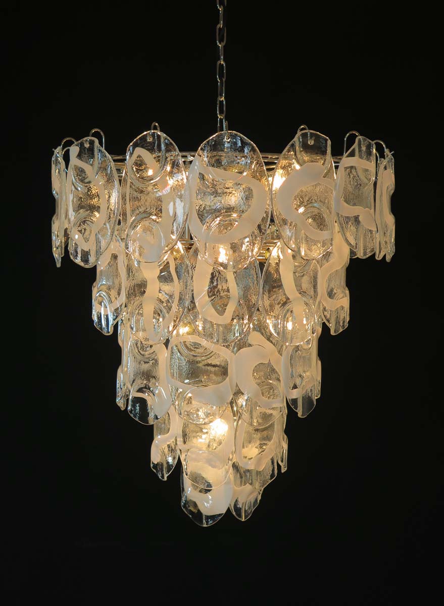 Murano Lysekrone – 50 Hvite Crostoliglass – detalj 7 – Murano Classics