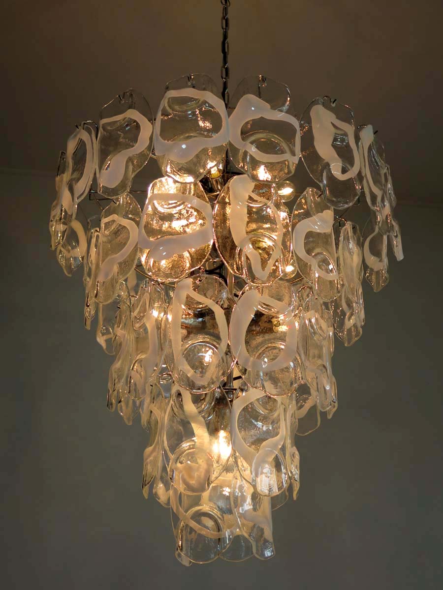 Murano Lysekrone – 50 Hvite Crostoliglass – detalj 9 – Murano Classics