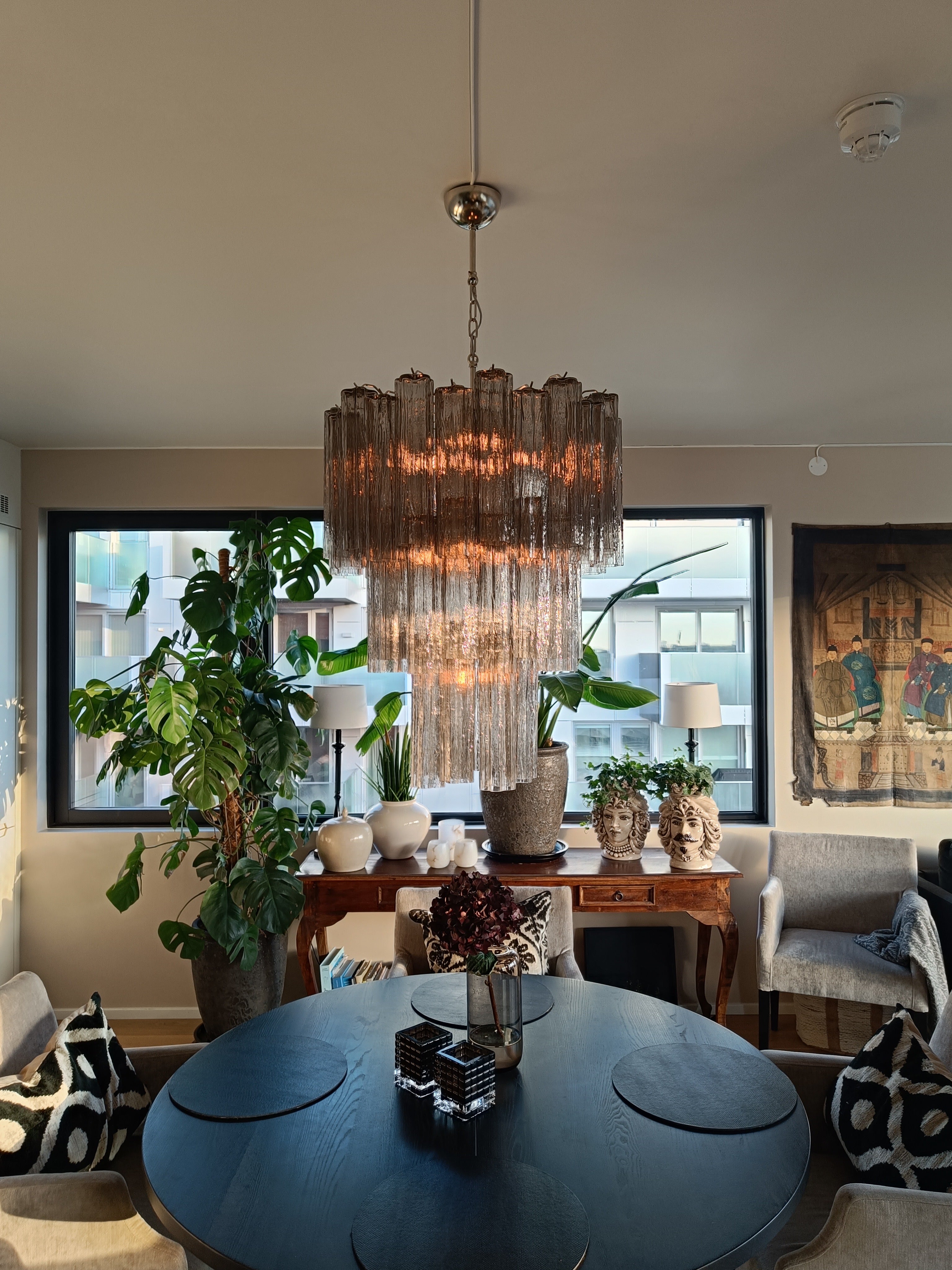 Murano Lysekrone – 48 Røyk Glassrør – Murano Classics