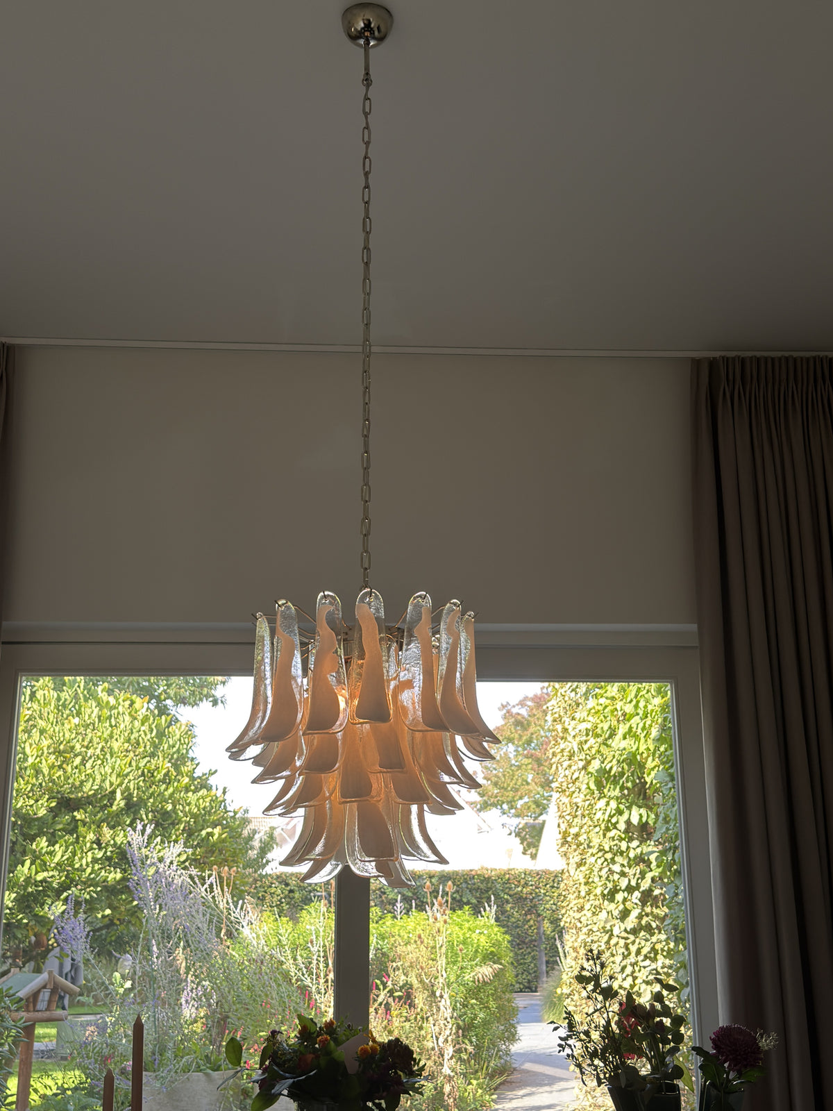 Murano Lysekrone | 41 Klare Konglebladglass