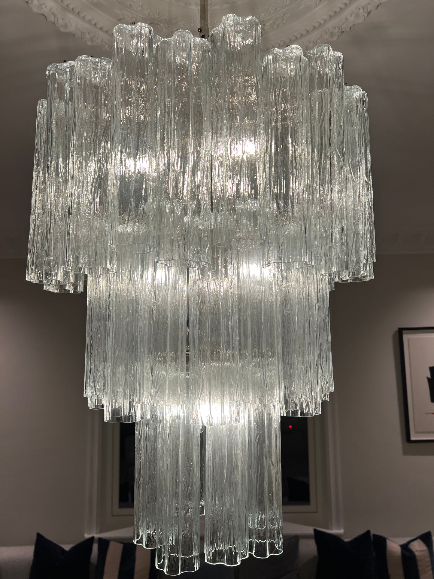 Murano Chandelier | 48 Clear Glass Tubes