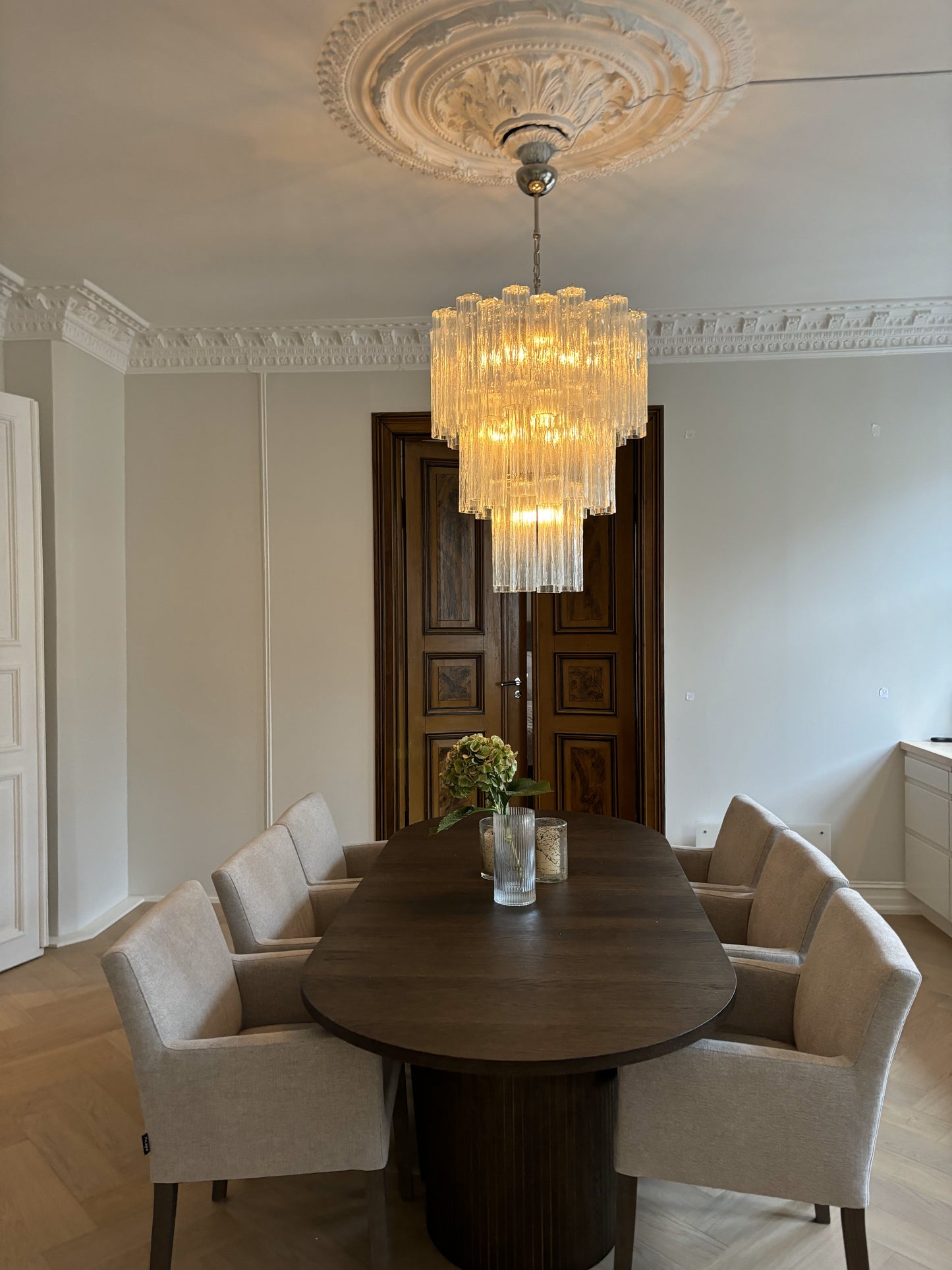 Murano Chandelier | 48 Clear Glass Tubes