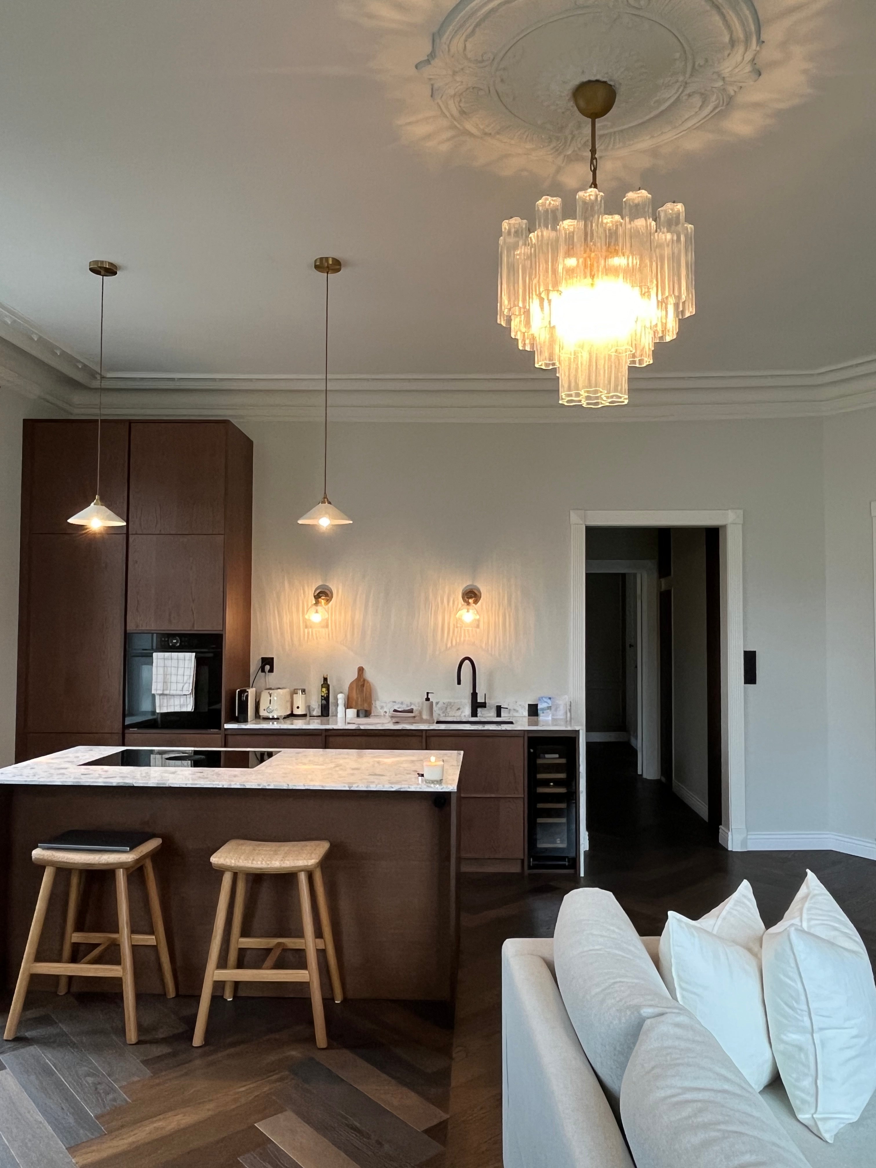 Murano Lysekrone – 36 Klare Glassrør – detalj 9 – Murano Classics