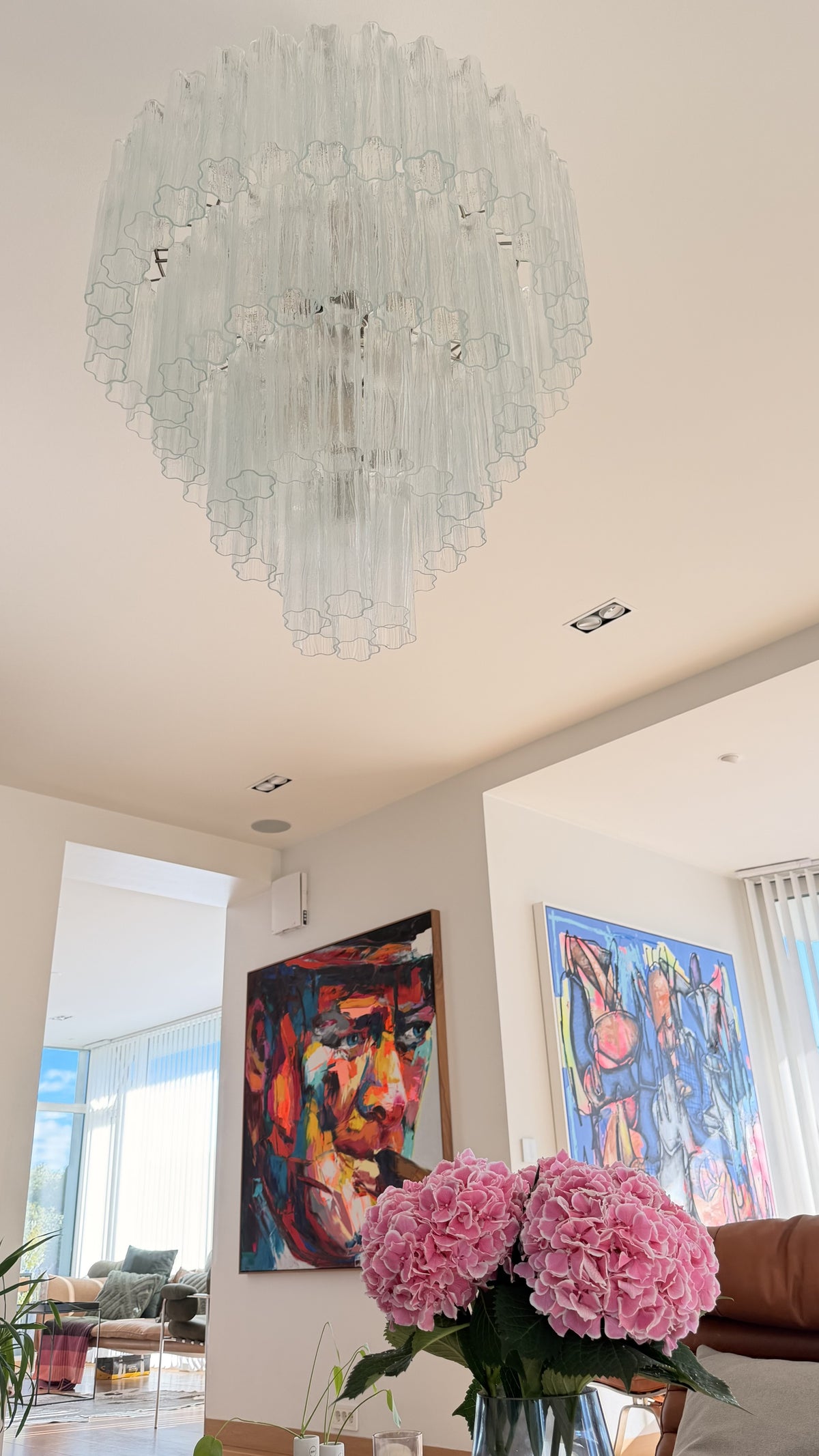 Murano Lysekrone | 78 Klare Glassrør
