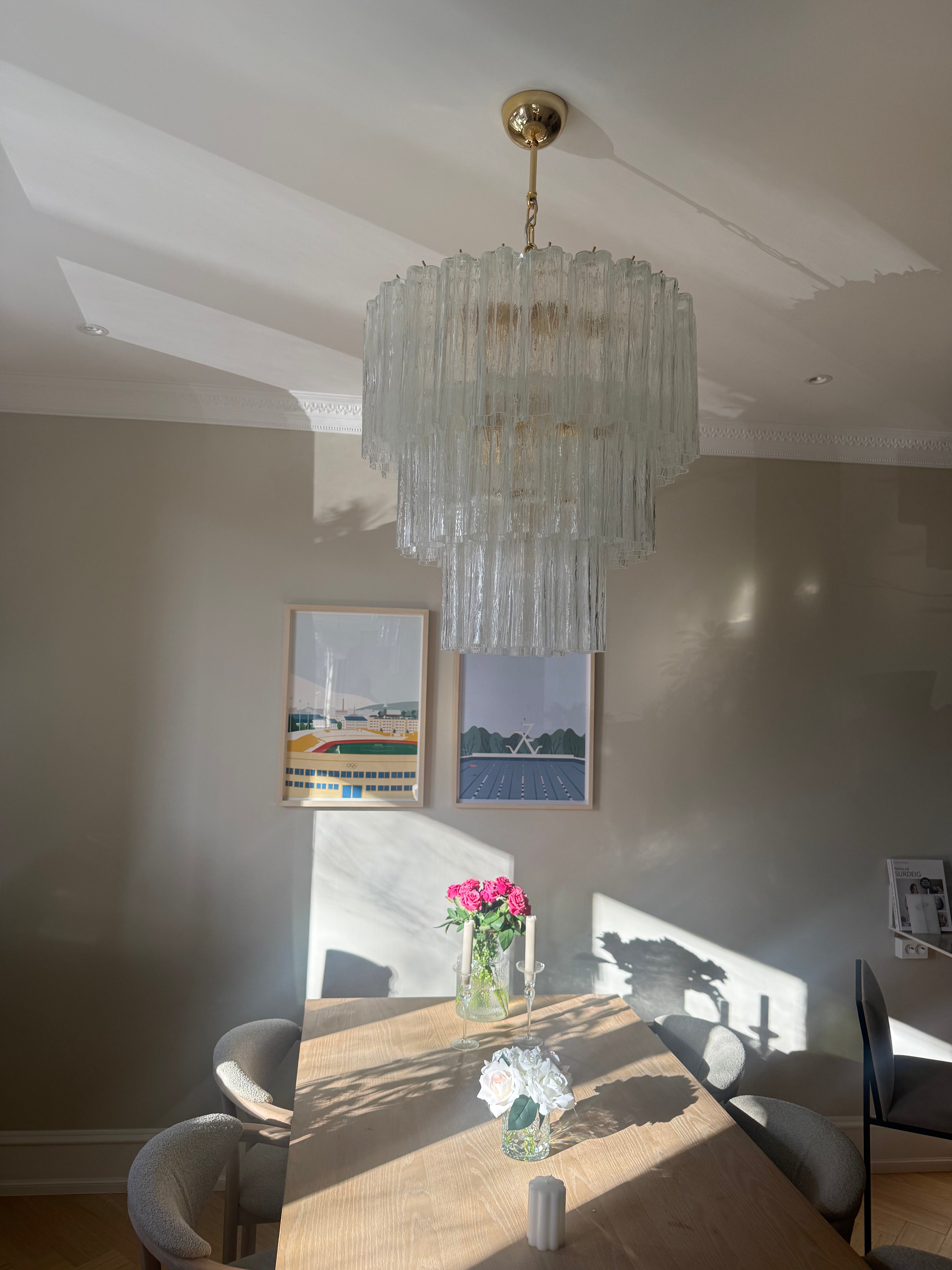 Murano Lysekrone – 52 Klare Glassrør – detalj 8 – Murano Classics