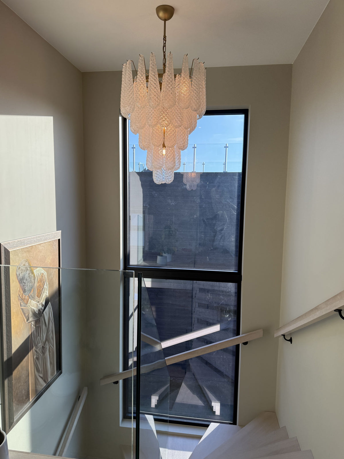 Murano Lysekrone | 52 Klare Dråpeglass