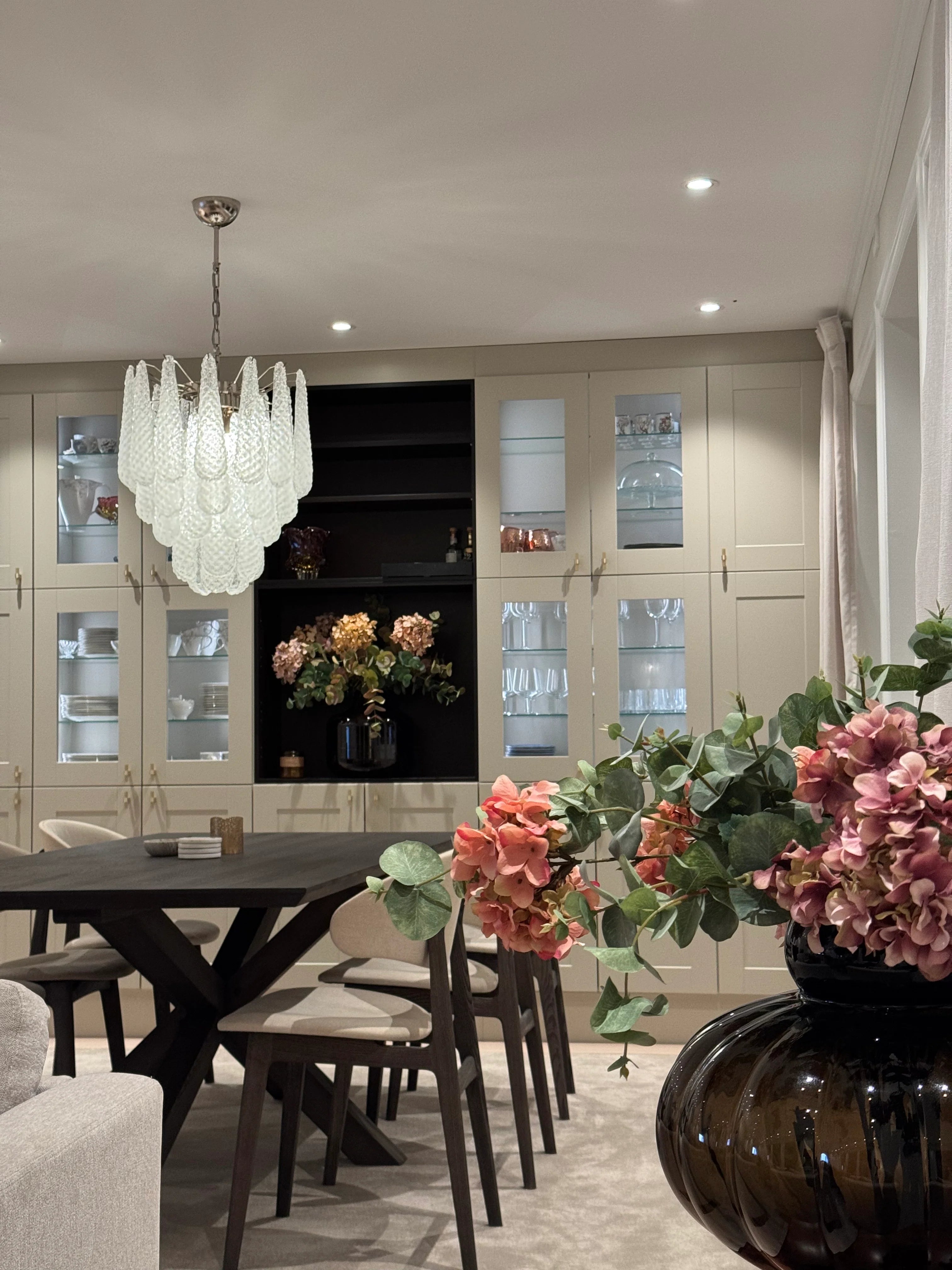 Murano Lysekrone | 41 Klare Dråpeglass