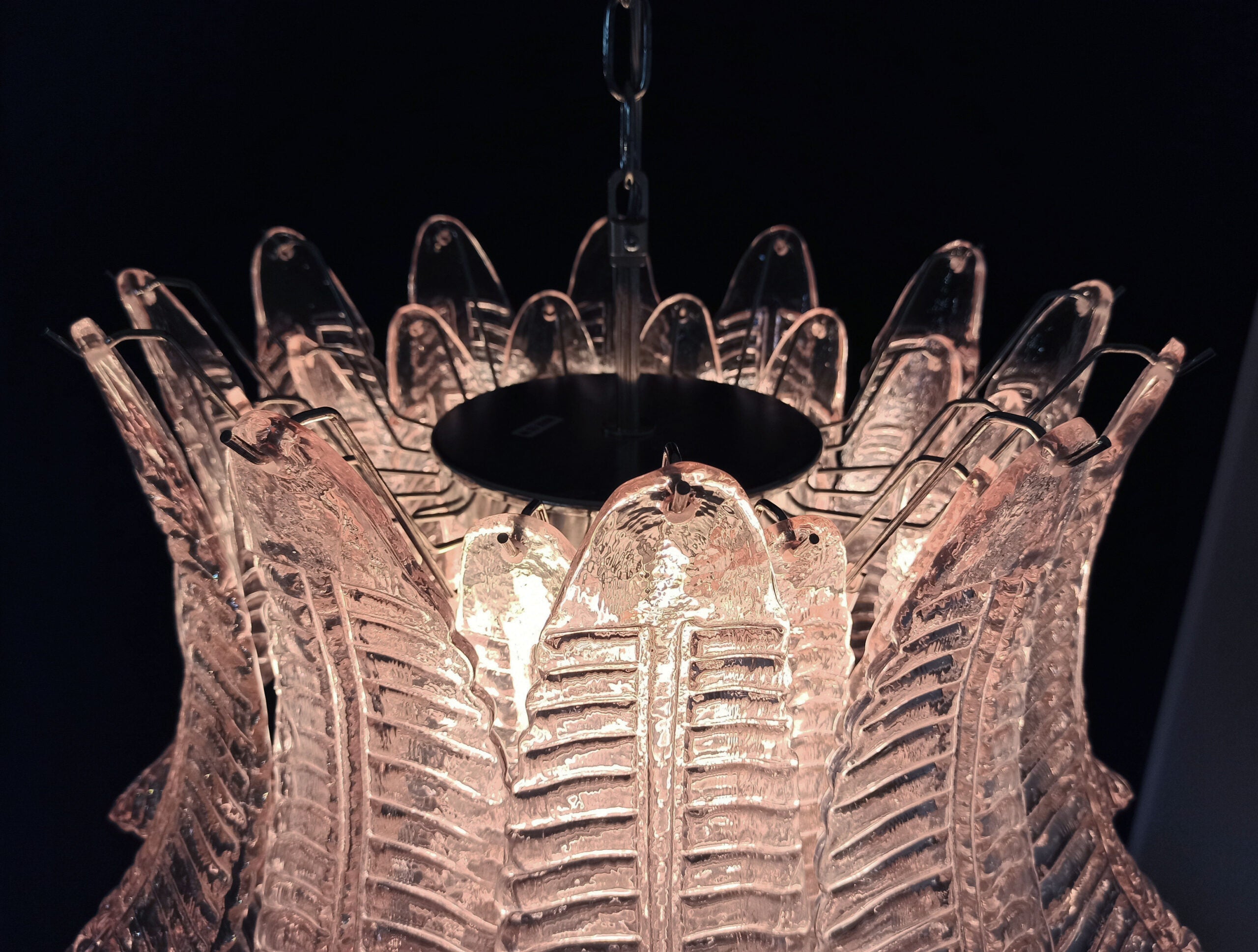 Murano Lysekrone – 36 Rosa Felciglass – detalj 9 – Murano Classics