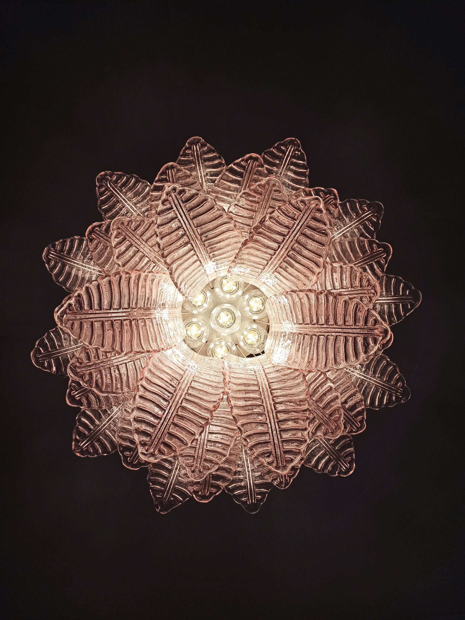 Murano Lysekrone – 36 Rosa Felciglass – detalj 11 – Murano Classics