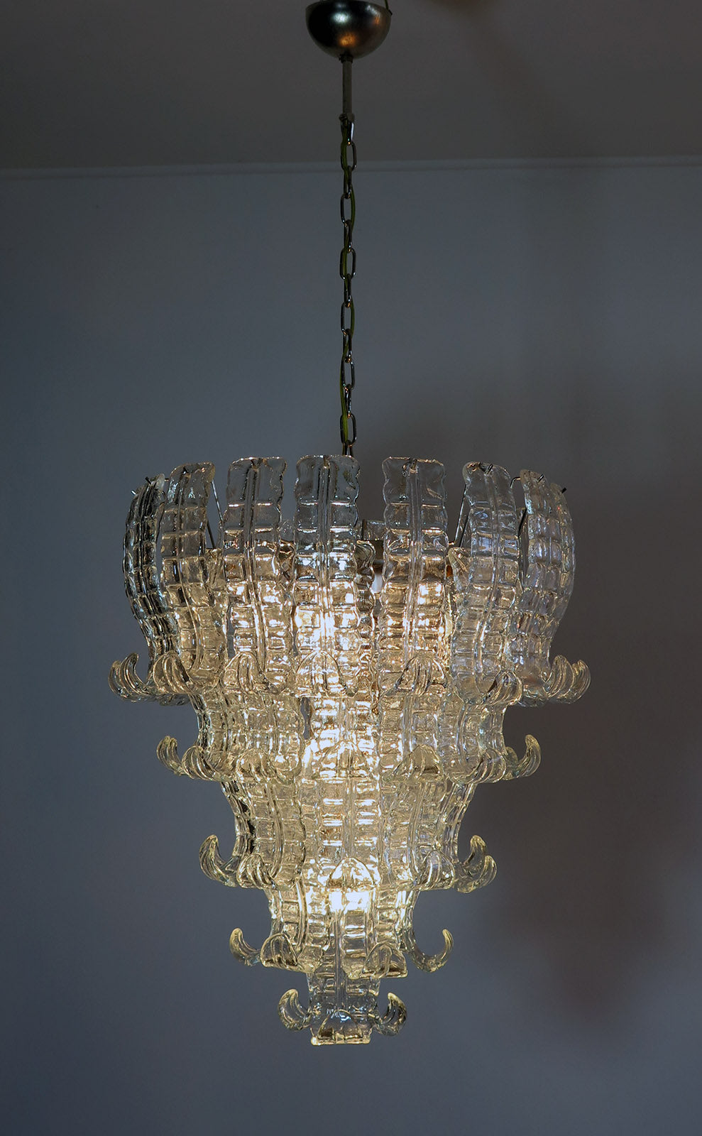 Murano Lysekrone – 52 Klare Felciglass – detalj 7 – Murano Classics