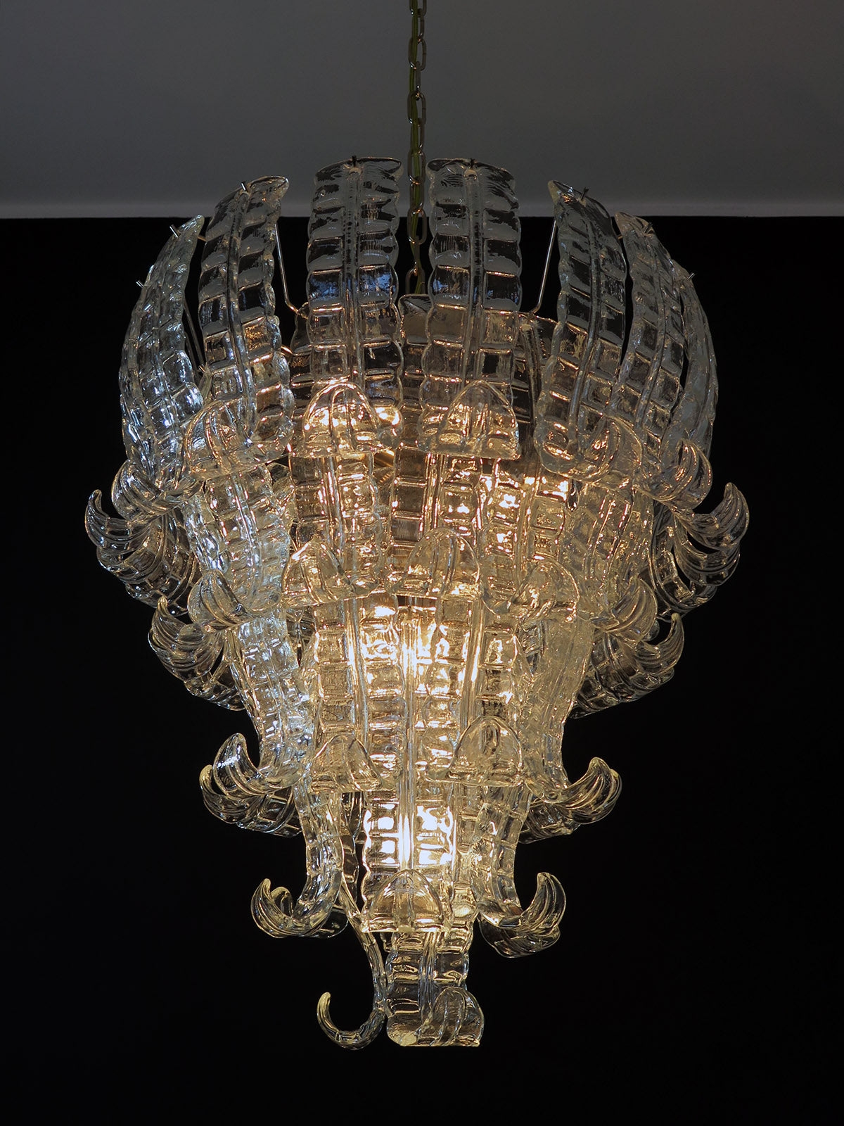 Murano Lysekrone – 52 Klare Felciglass – detalj 4 – Murano Classics