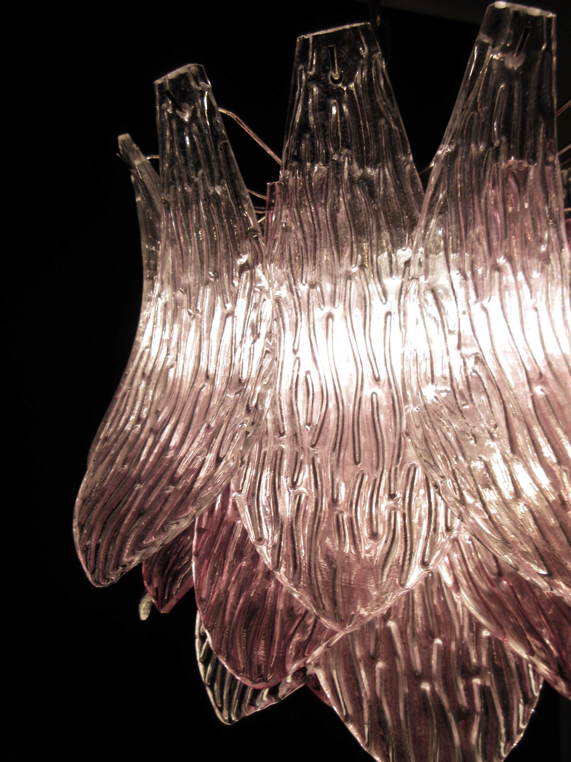 Murano Lysekrone – 38 Klare Lilla Crostoliglass – detalj 10 – Murano Classics