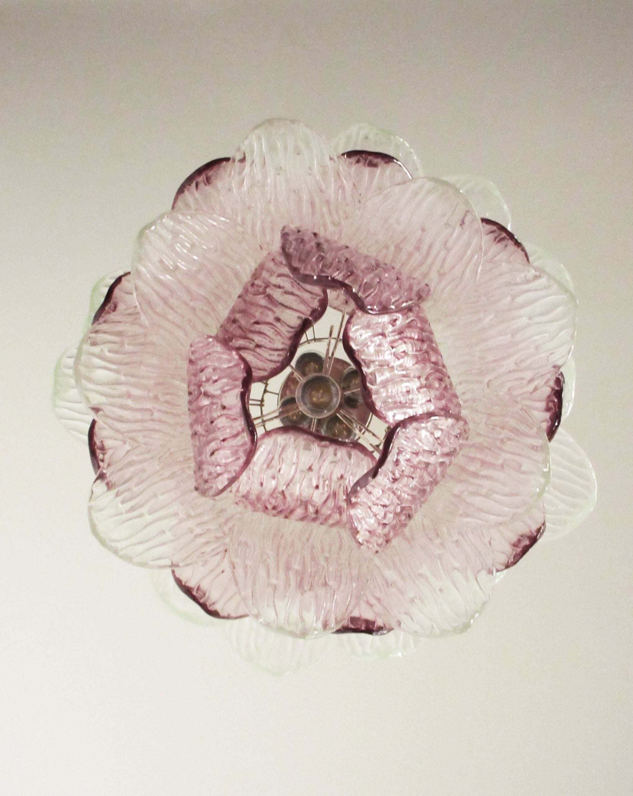 Murano Lysekrone – 38 Klare Lilla Crostoliglass – detalj 5 – Murano Classics
