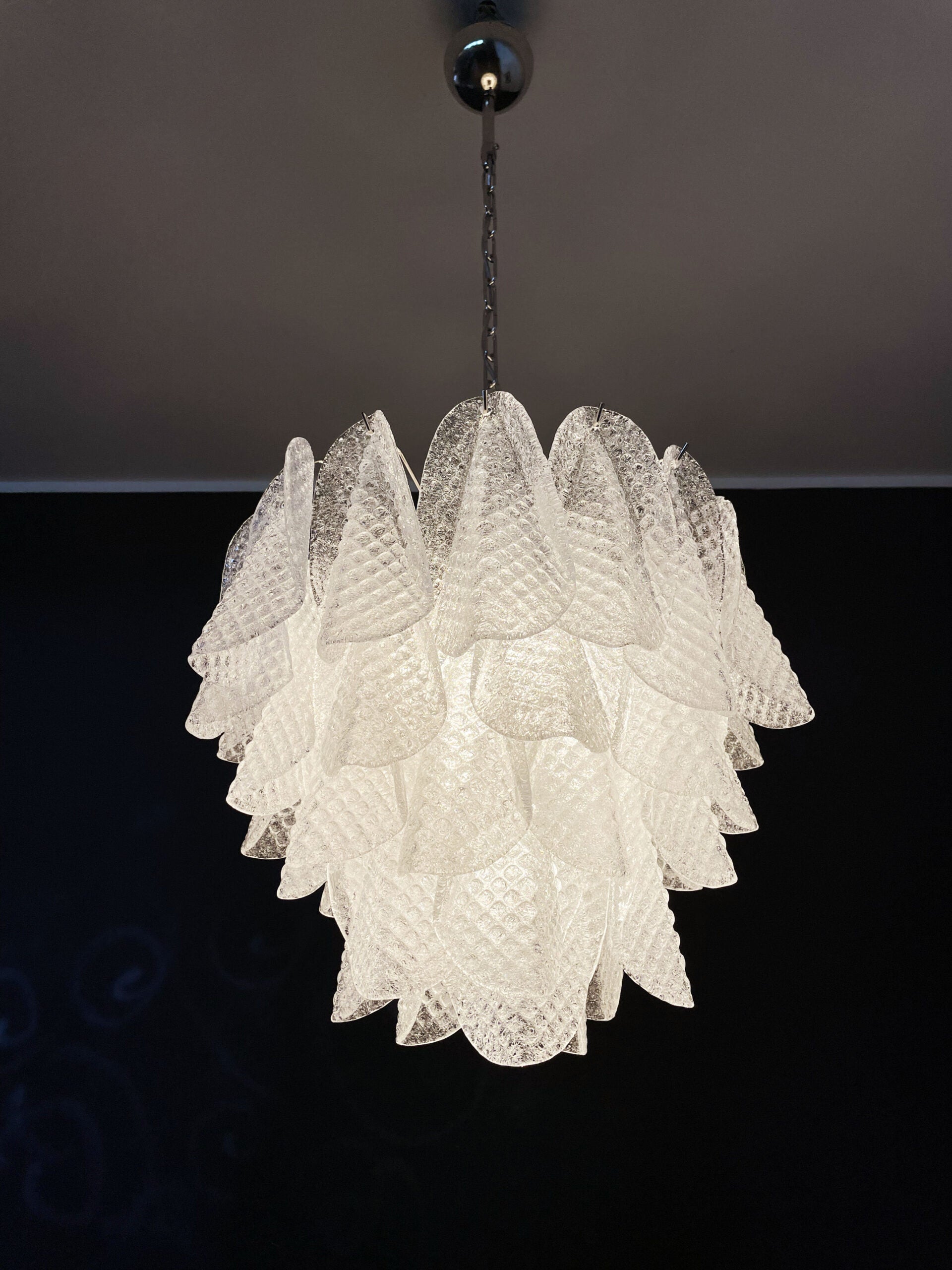 Murano Lysekrone – 41 Klare Rondiniglass – detalj 2 – Murano Classics