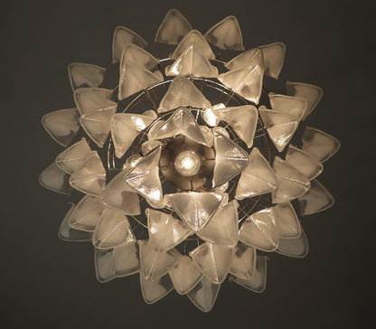 Murano Lysekrone | 50 Hvite Klare Rondiniglass