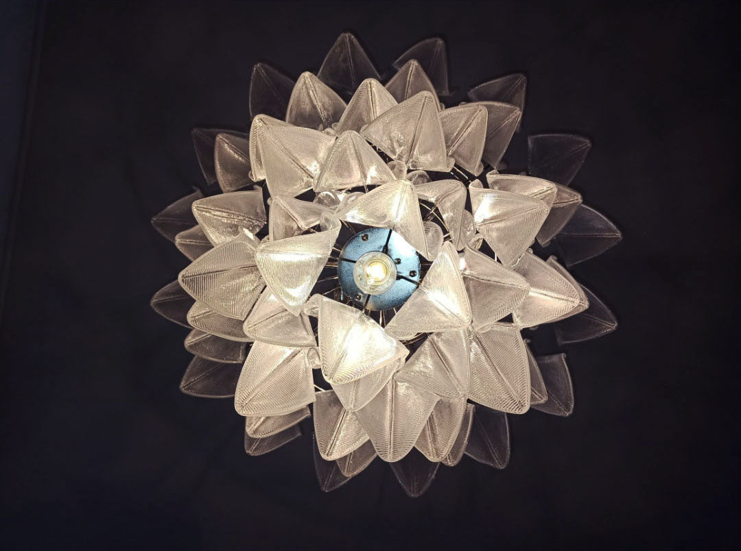 Murano Lysekrone | 57 Klare Iris Rondiniglass