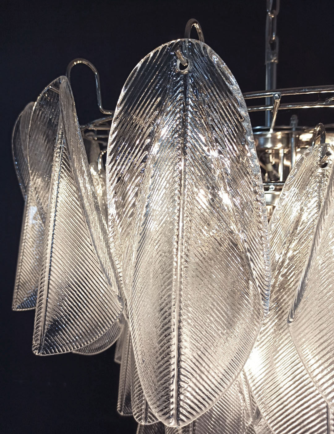 Murano Lysekrone | 57 Klare Iris Rondiniglass