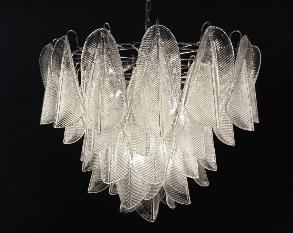 Murano Lysekrone | 57 Klare Iris Rondiniglass