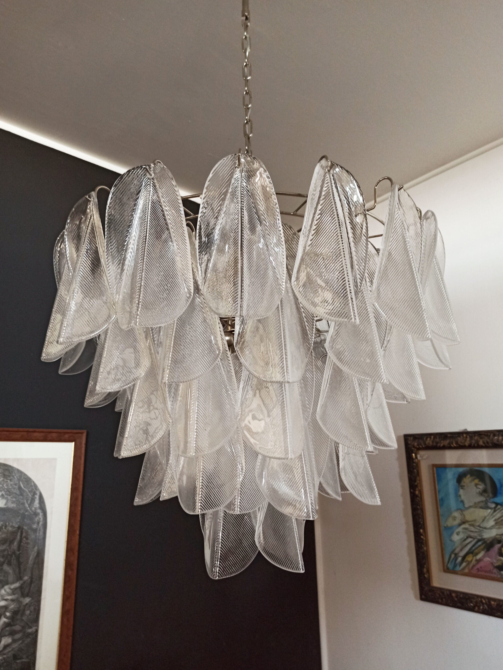 Murano Lysekrone | 57 Klare Iris Rondiniglass