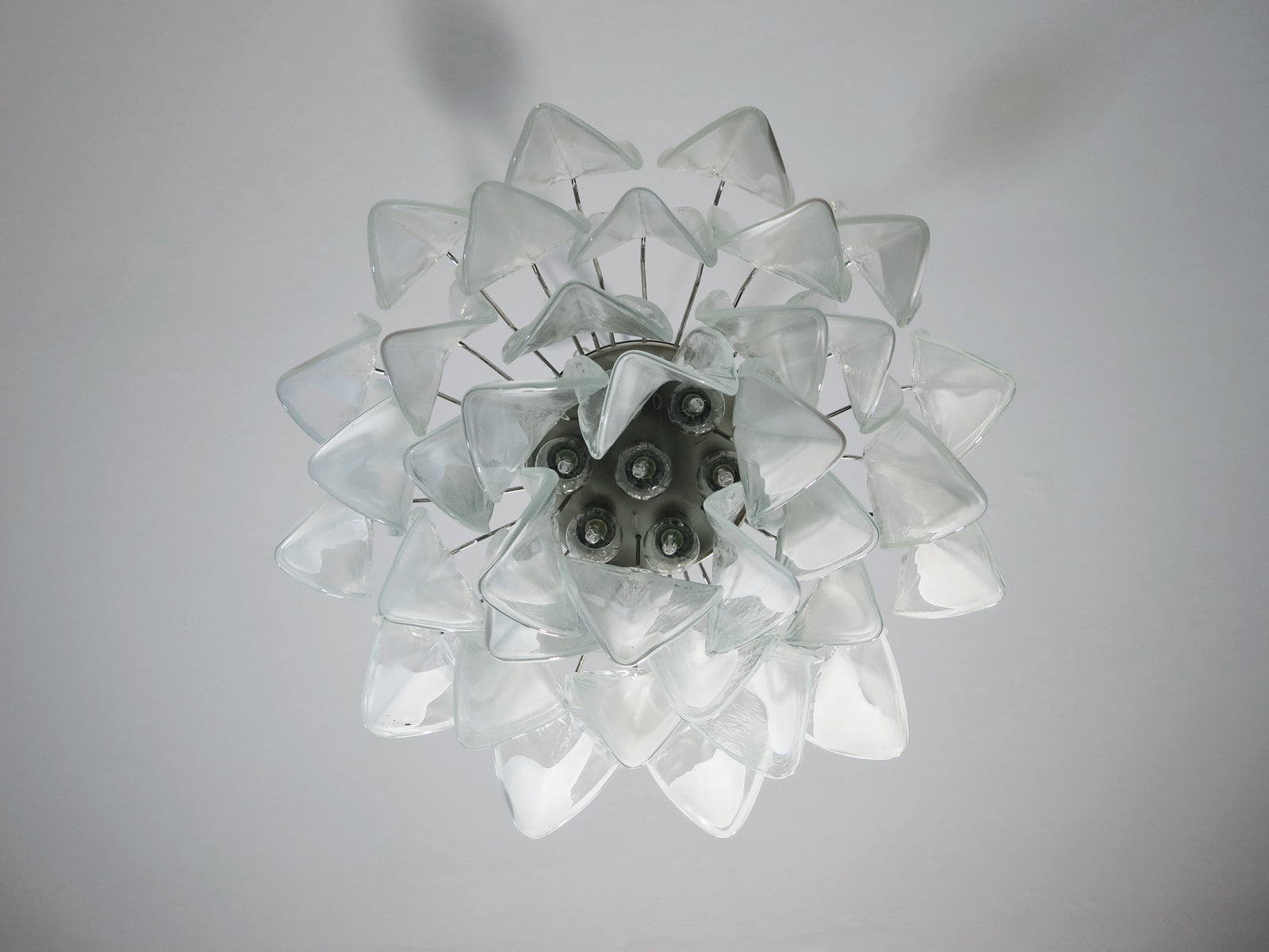 Murano Lysekrone | 36 Hvite Klare Rondiniglass