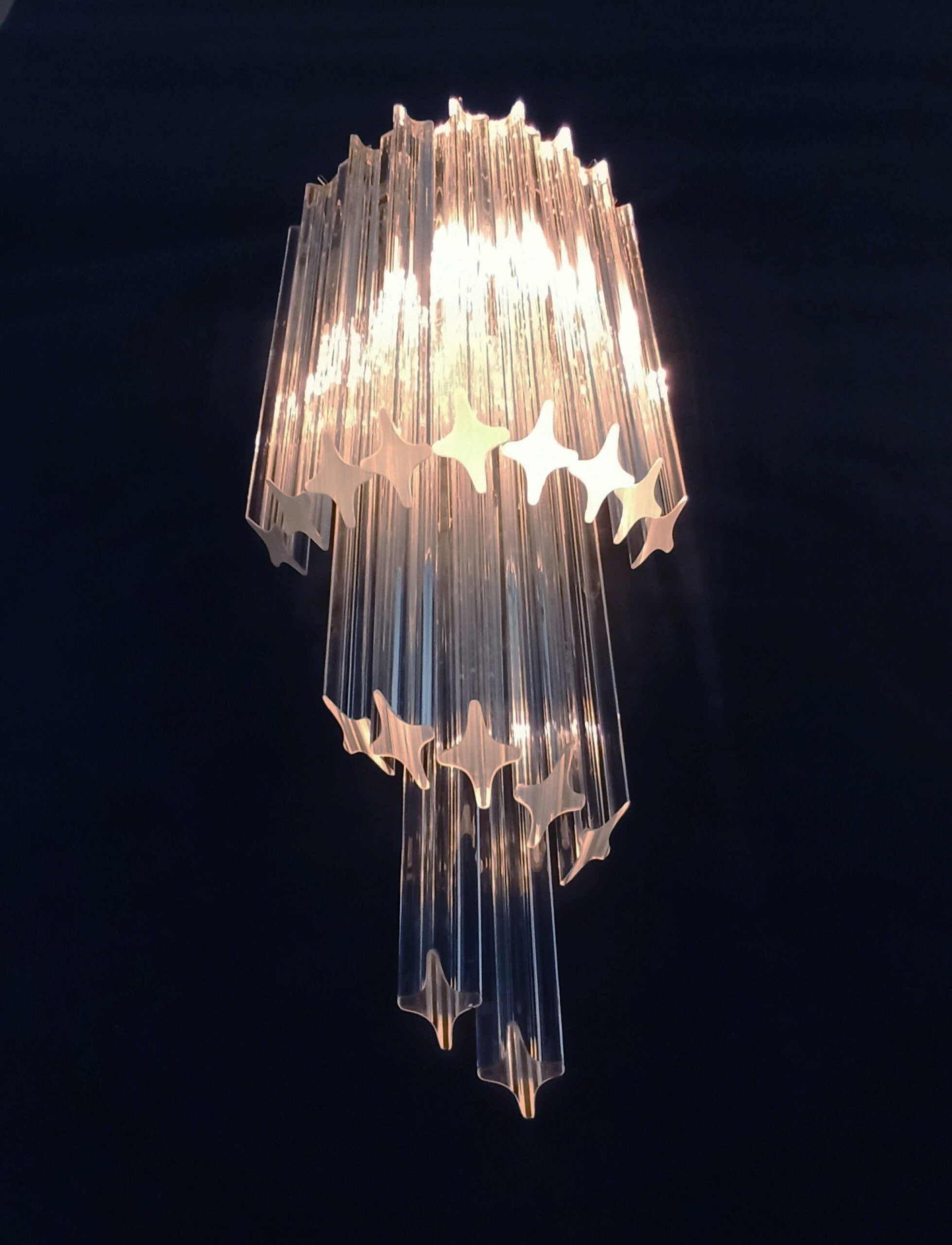 Murano Vegglampe | 16 Klare Prismeglass | 2 stk