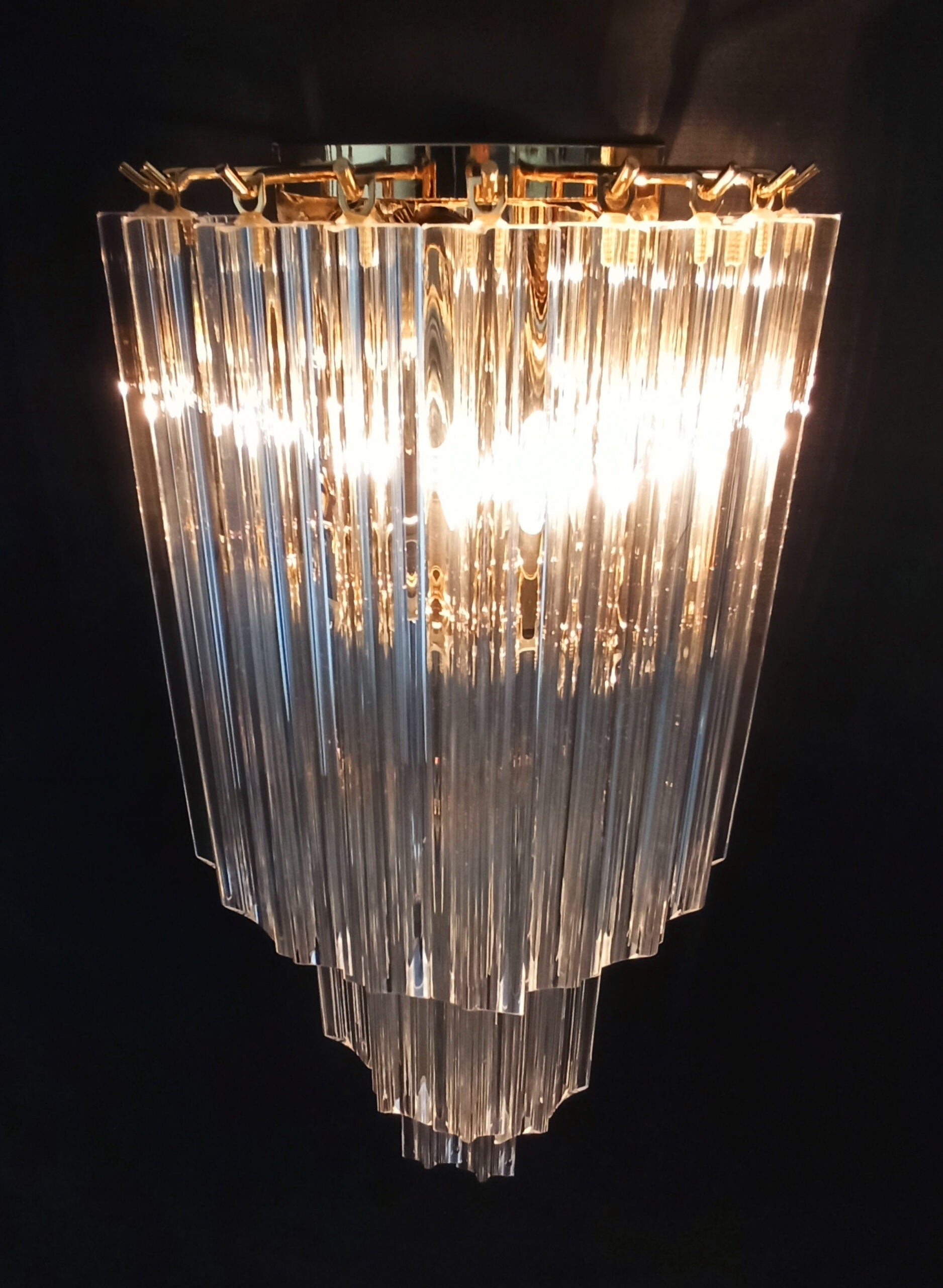 Murano Vegglampe | 16 Klare Prismeglass | 2 stk