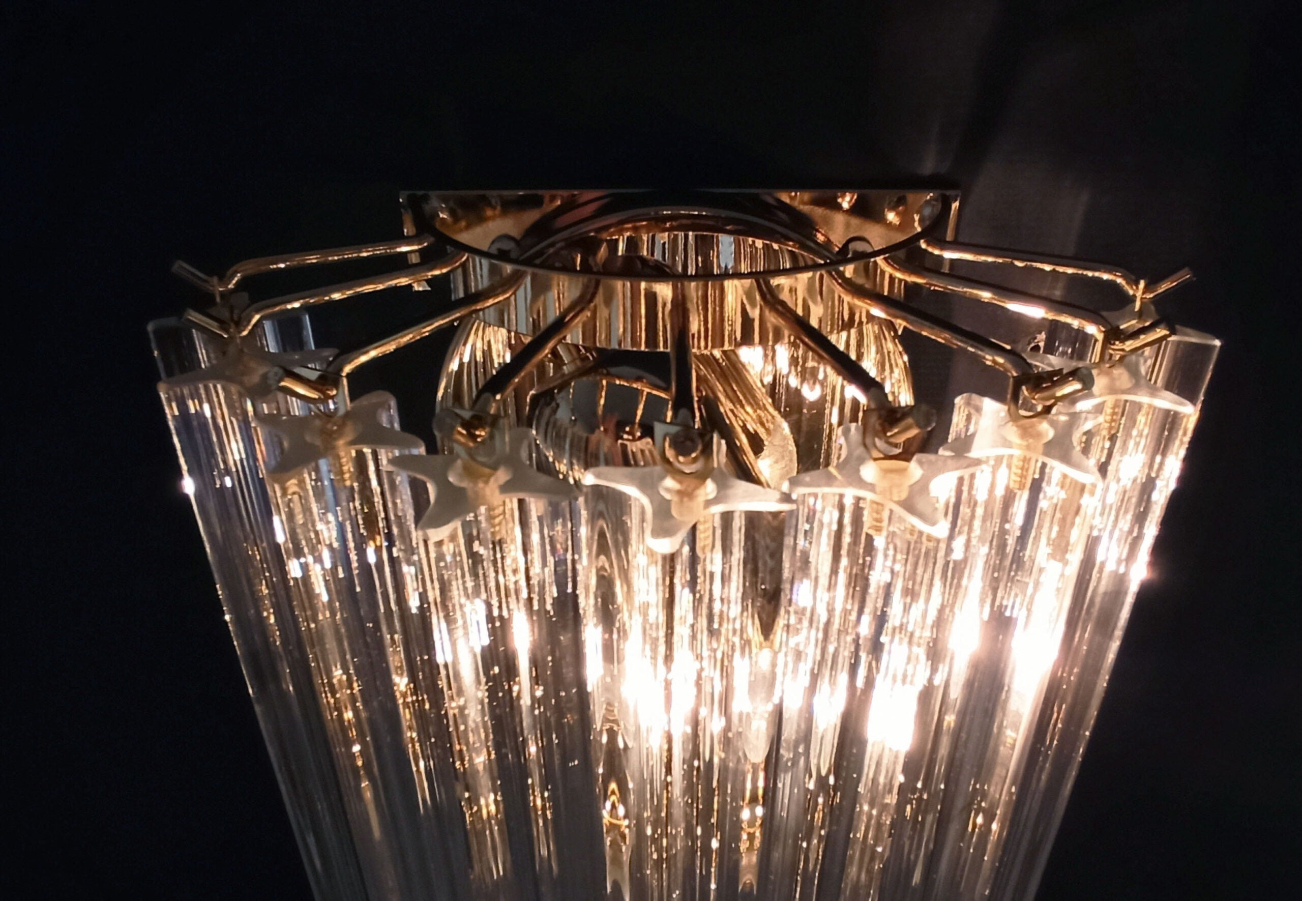 Murano Vegglampe | 16 Klare Prismeglass | 2 stk