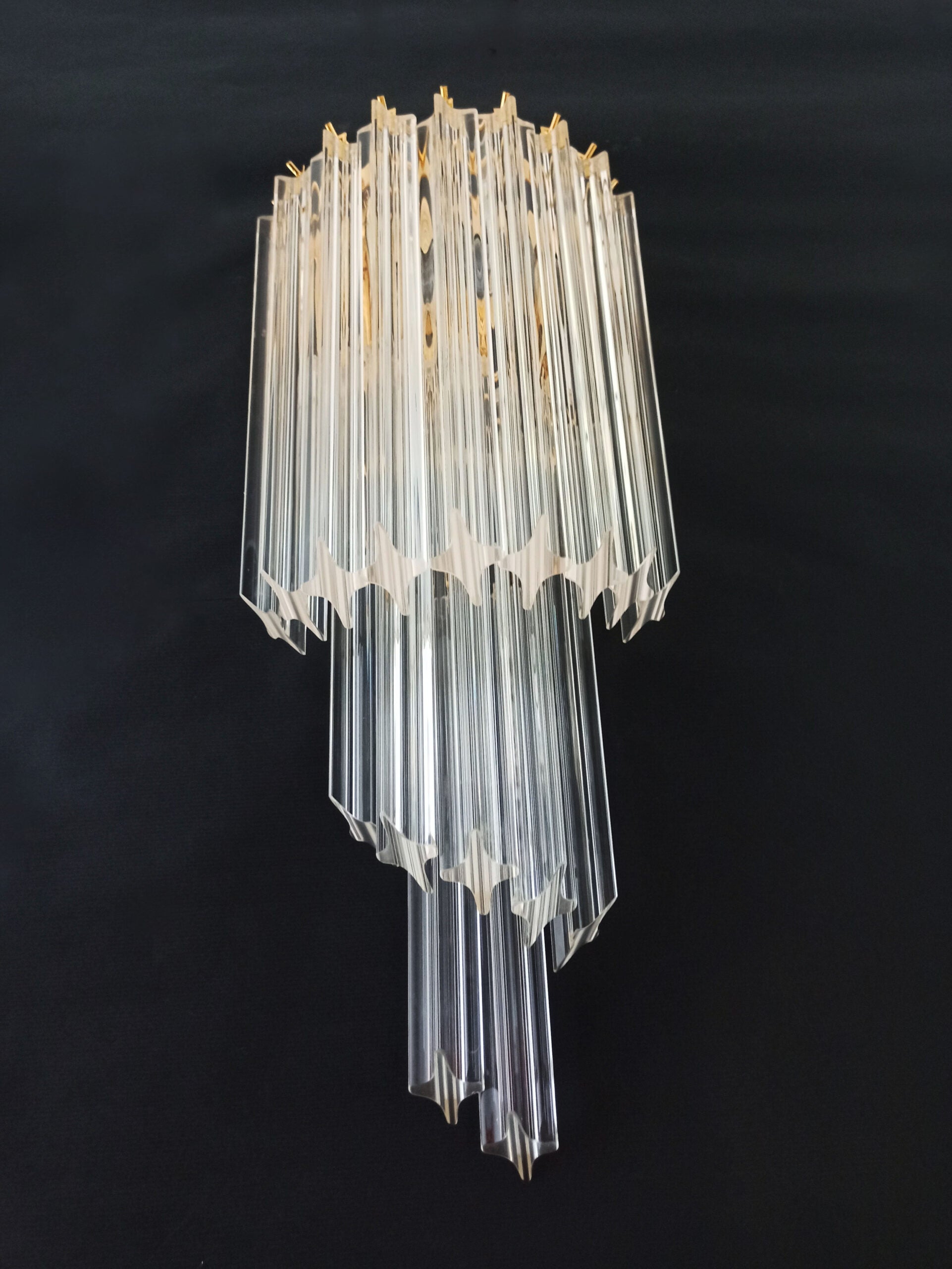 Murano Vegglampe | 16 Klare Prismeglass | 2 stk
