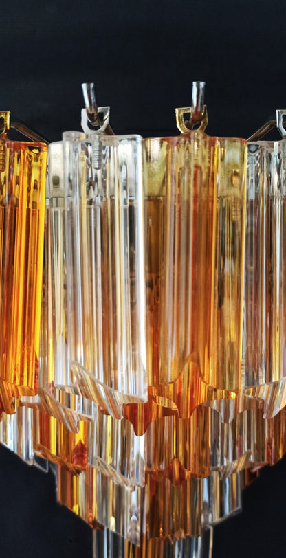 Murano Vegglampe | 63 Klare Gule Prismeglass | 2 stk