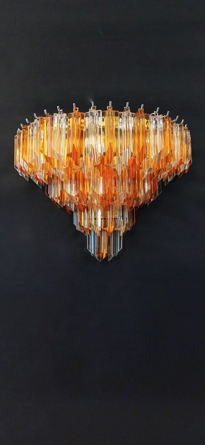 Murano Vegglampe | 63 Klare Gule Prismeglass | 2 stk