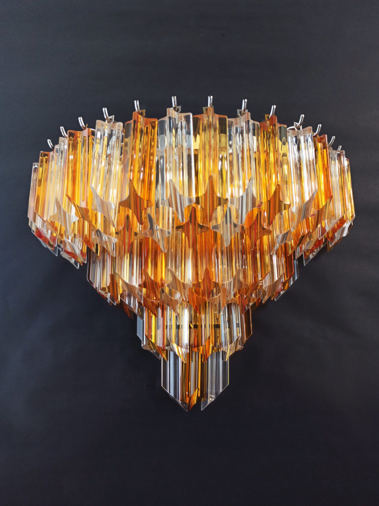 Murano Vegglampe | 63 Klare Gule Prismeglass | 2 stk