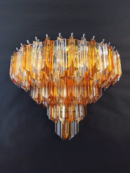 Murano Vegglampe | 63 Klare Gule Prismeglass | 2 stk