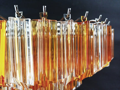 Murano Vegglampe | 63 Klare Gule Prismeglass | 2 stk