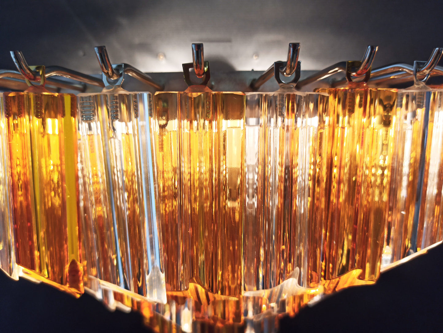 Murano Vegglampe | 63 Klare Gule Prismeglass | 2 stk