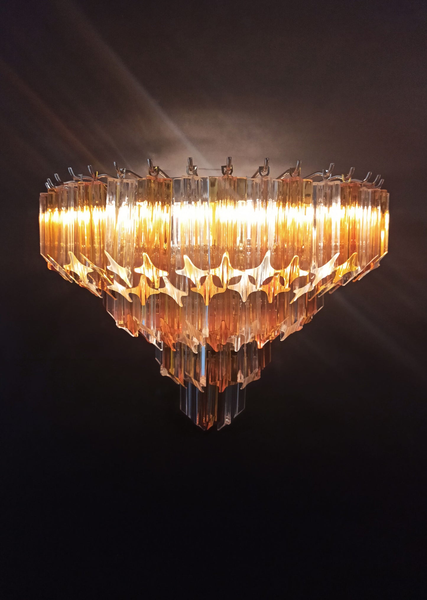 Murano Vegglampe | 63 Klare Gule Prismeglass | 2 stk