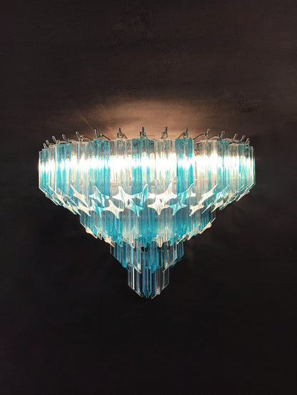 Murano Vegglampe | 63 Klare Blå Prismeglass | 2 stk