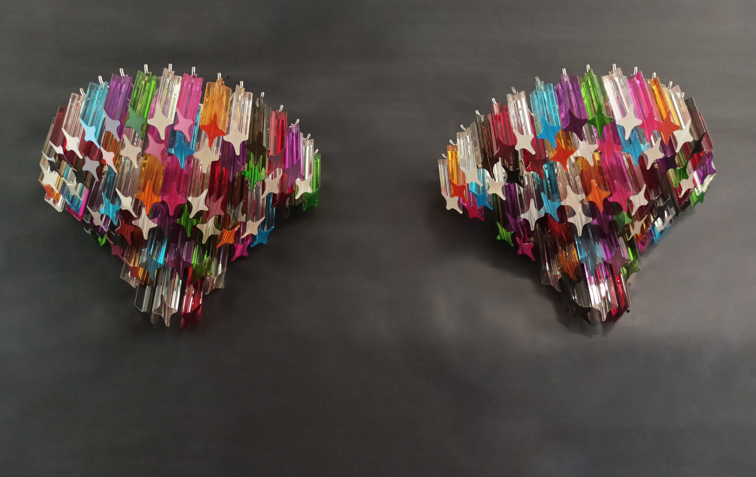 Murano Vegglampe | 63 Multifarge Prismeglass | 2 stk