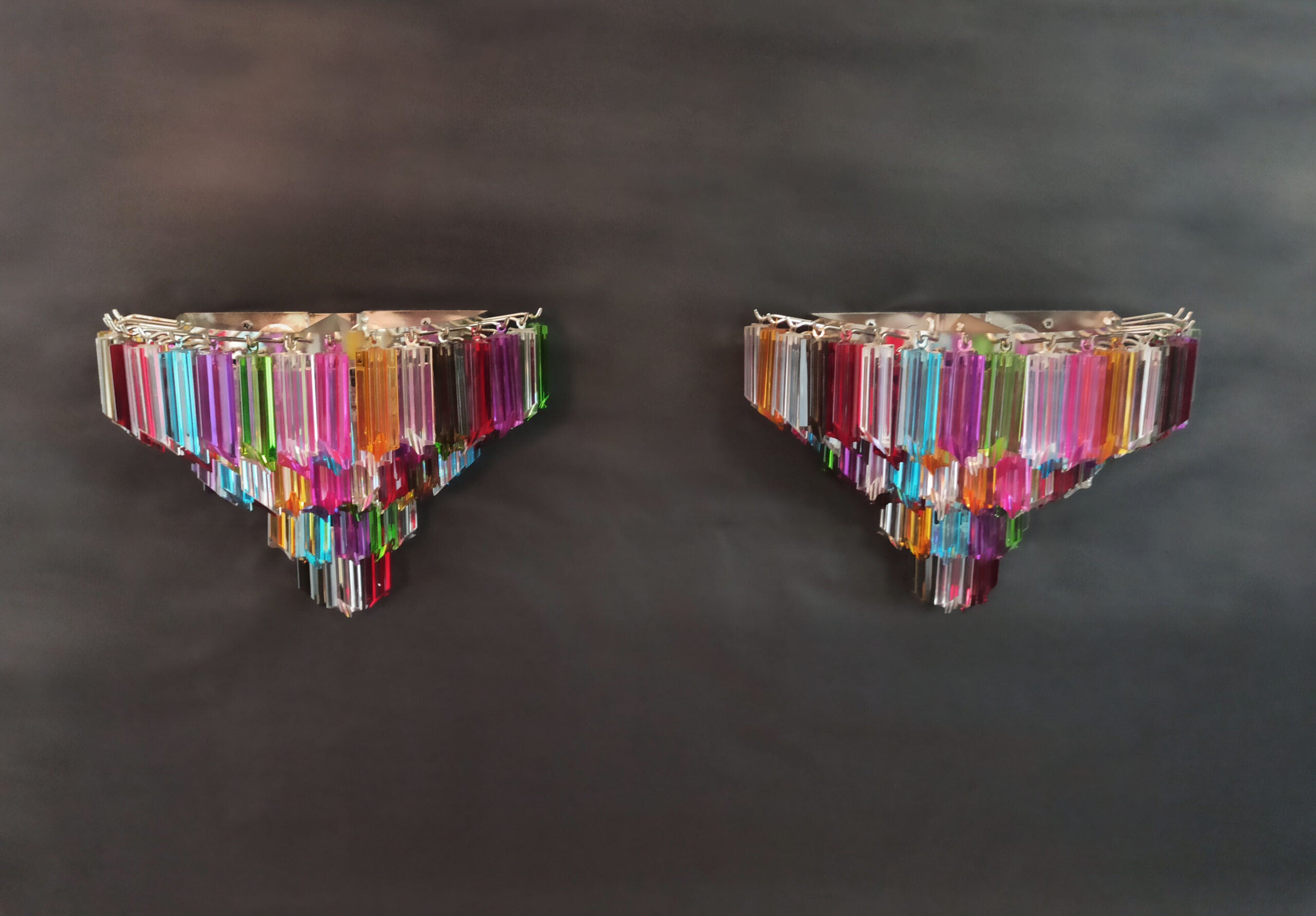 Murano Vegglampe | 63 Multifarge Prismeglass | 2 stk