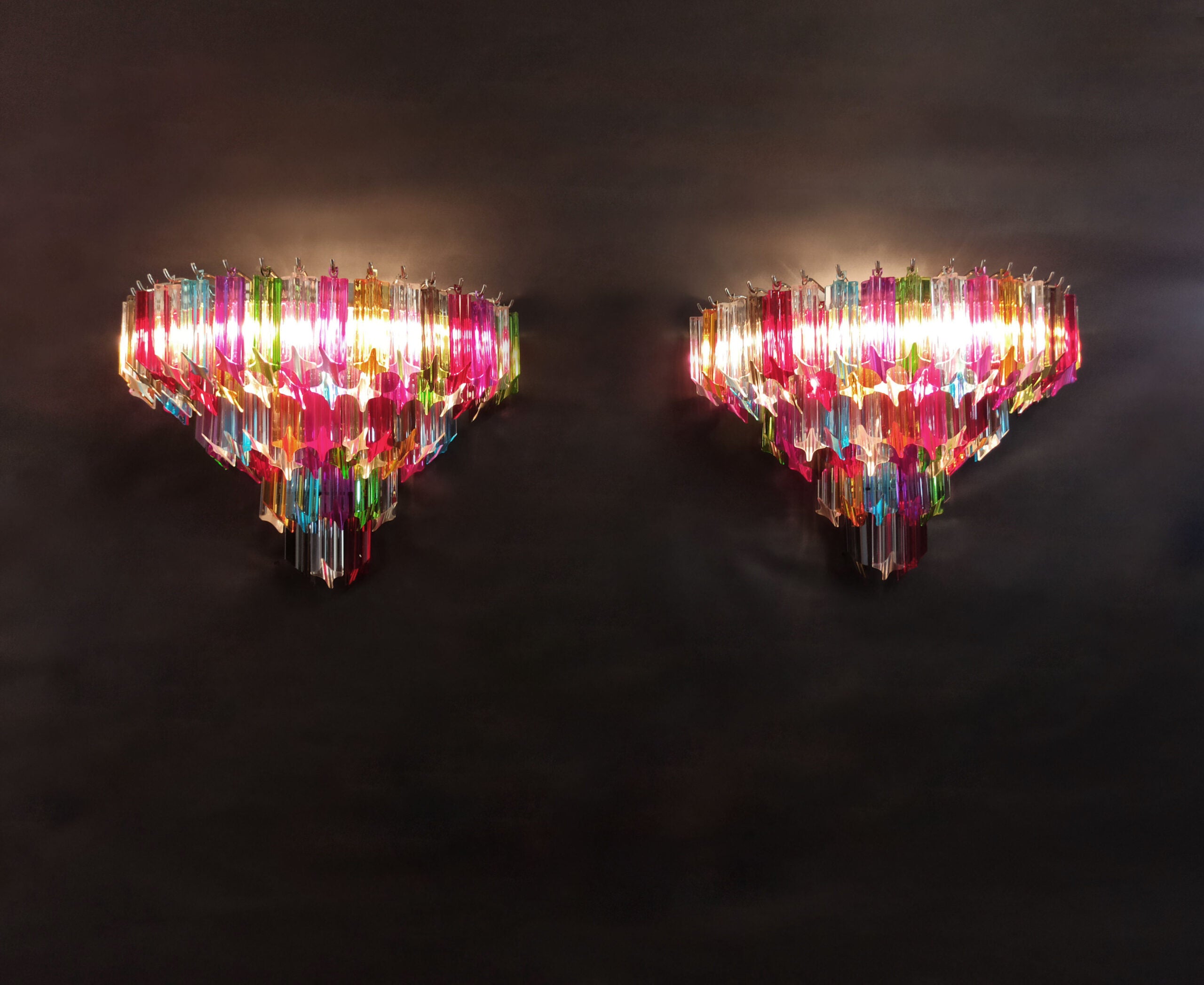 Murano Vegglampe | 63 Multifarge Prismeglass | 2 stk