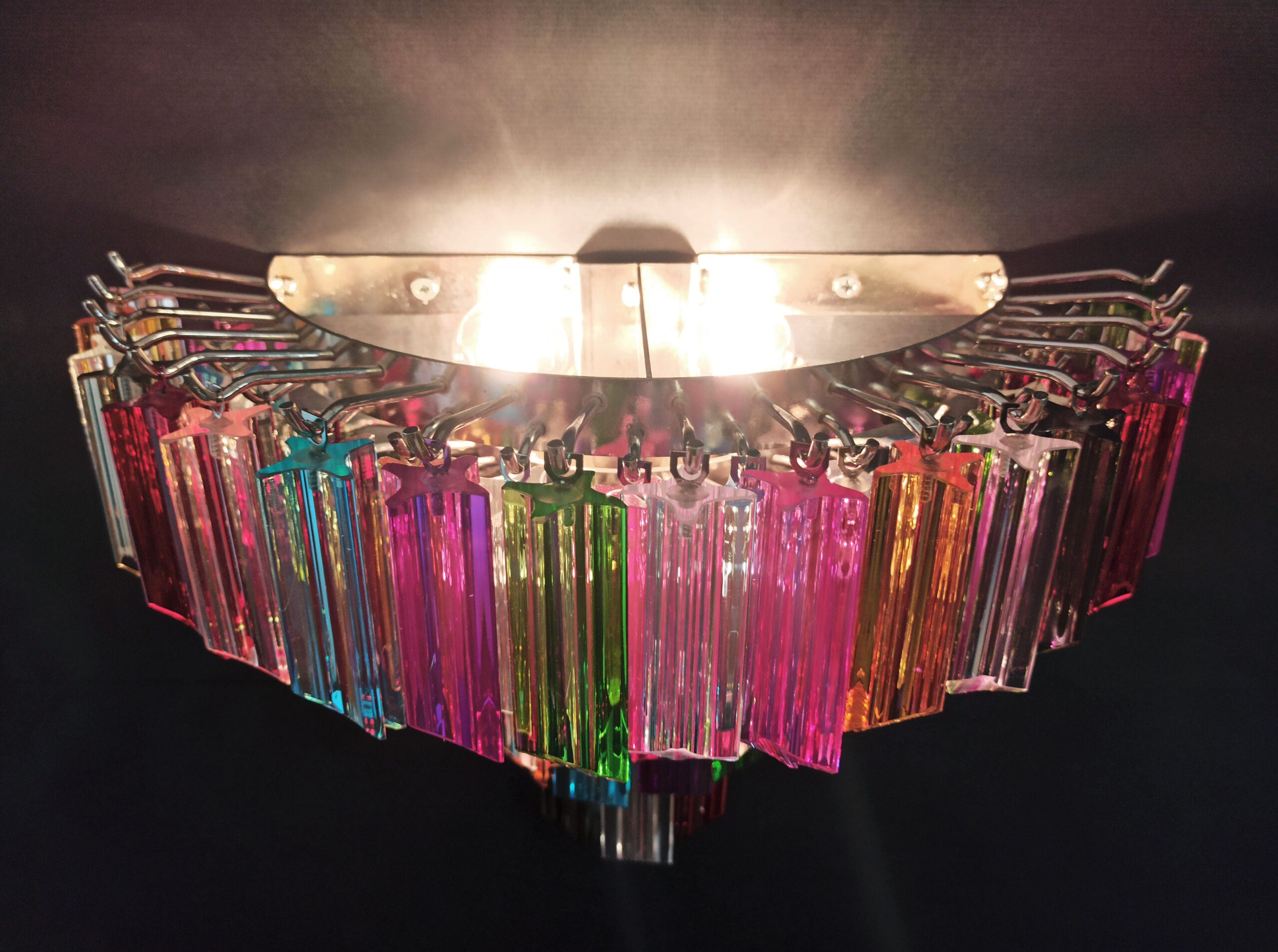 Murano Vegglampe | 63 Multifarge Prismeglass | 2 stk