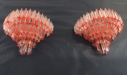 Murano Vegglampe | 63 Rosa Prismeglass | 2 stk