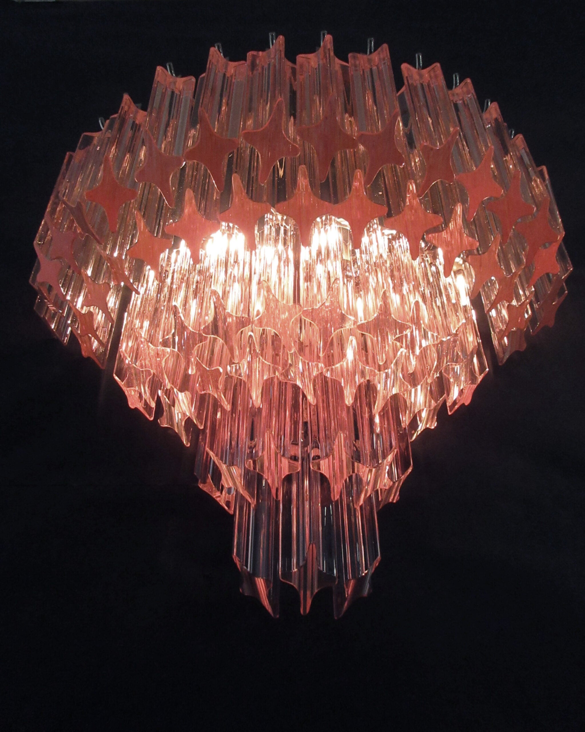 Murano Vegglampe | 63 Rosa Prismeglass | 2 stk