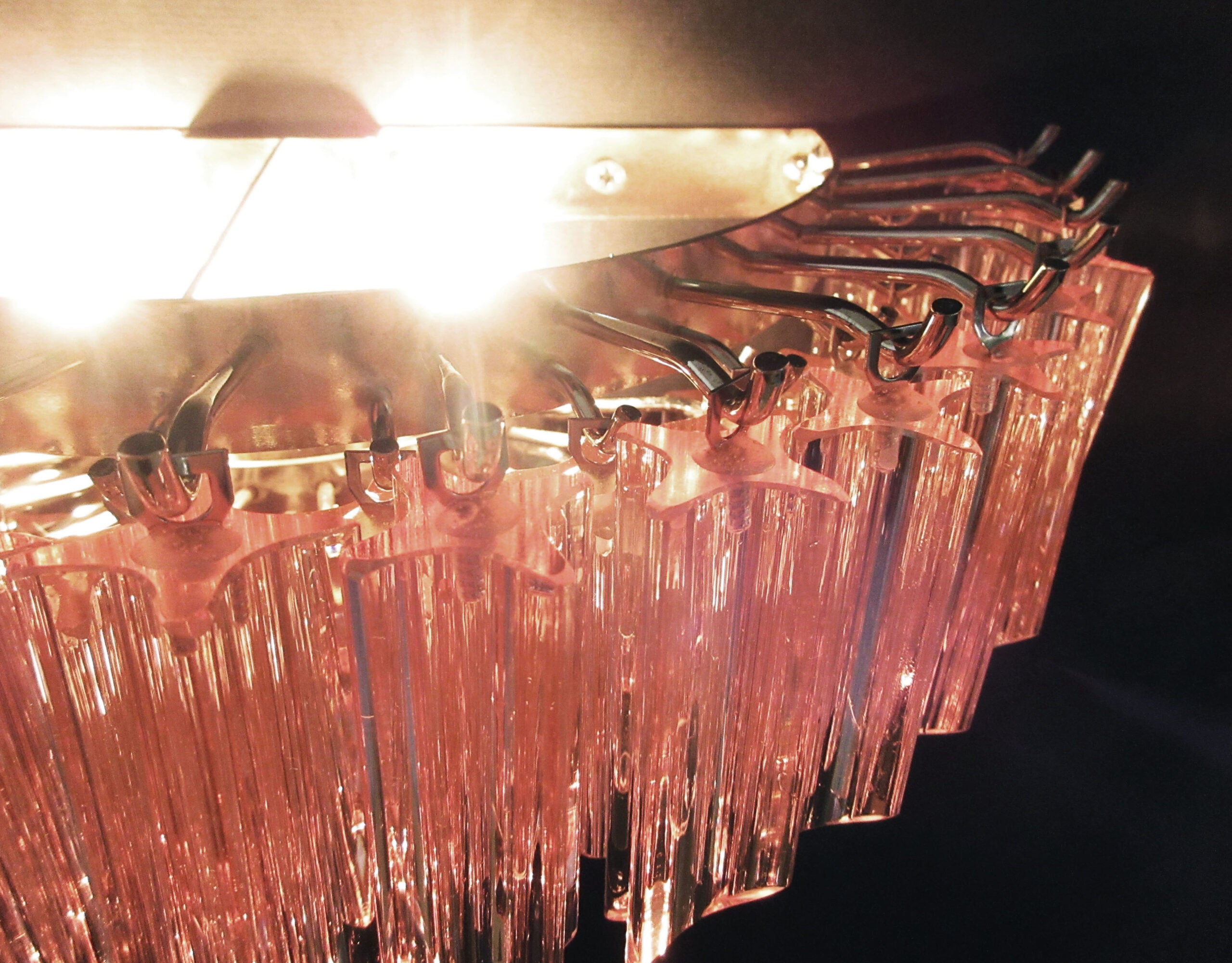 Murano Vegglampe | 63 Rosa Prismeglass | 2 stk