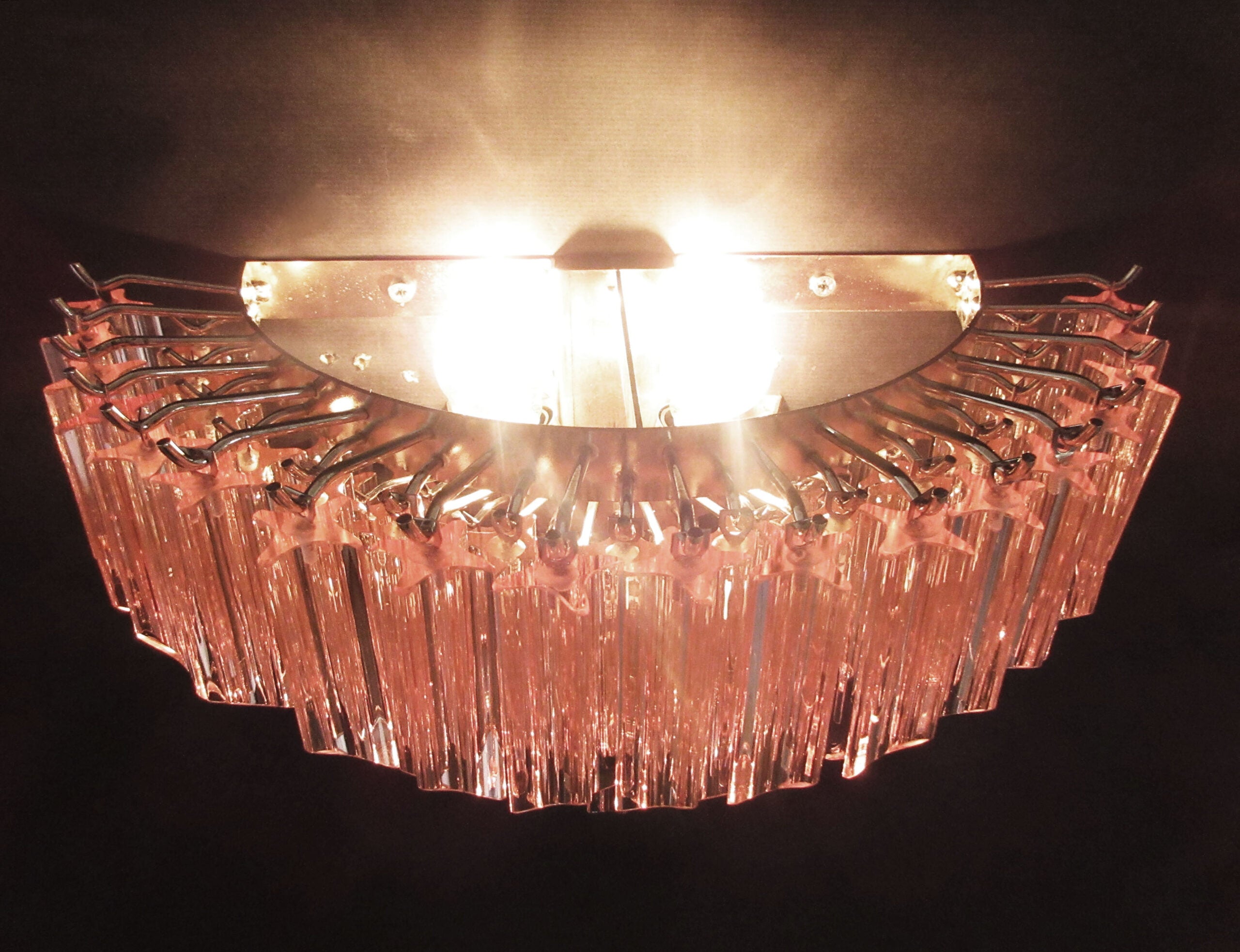 Murano Vegglampe | 63 Rosa Prismeglass | 2 stk