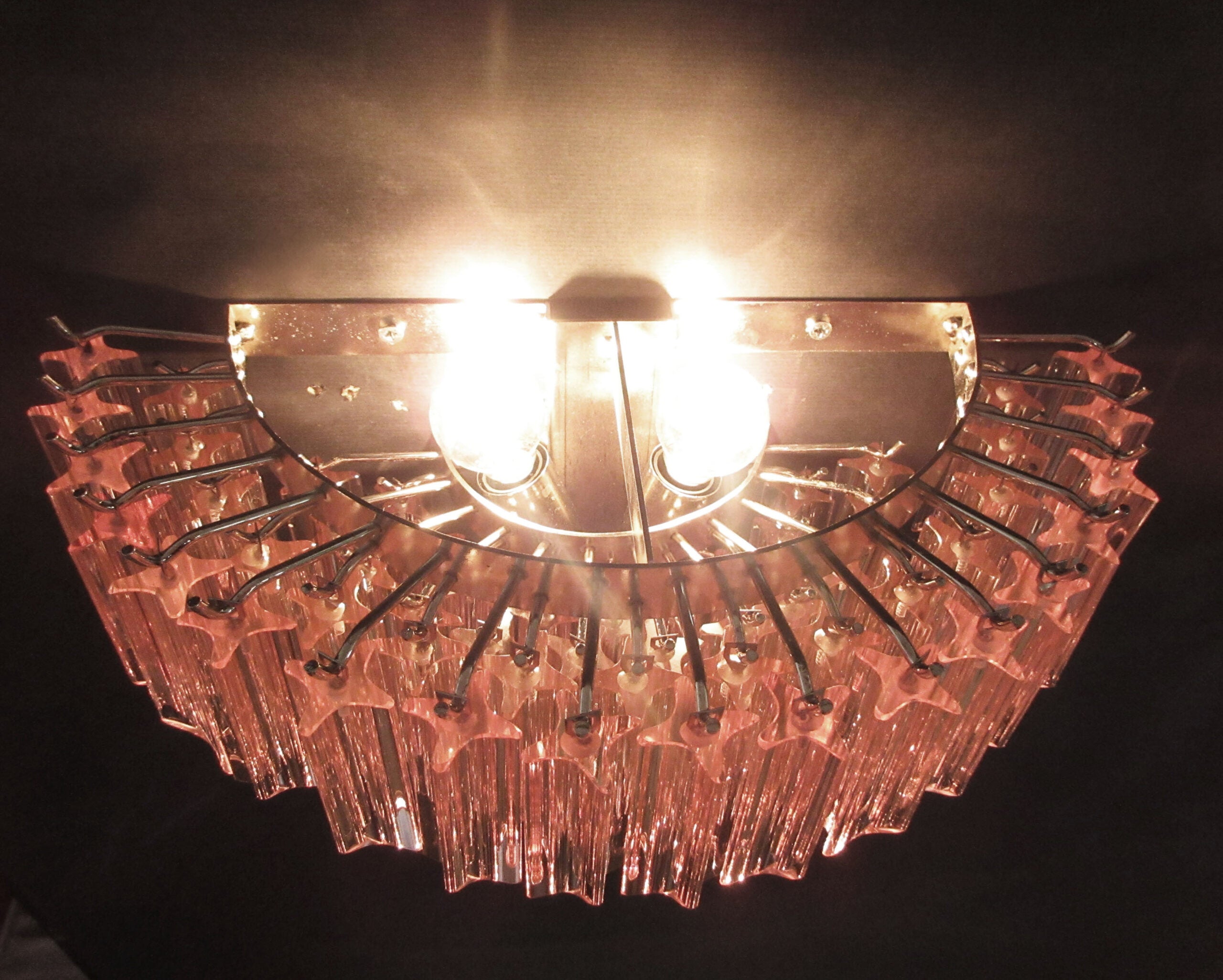 Murano Vegglampe | 63 Rosa Prismeglass | 2 stk