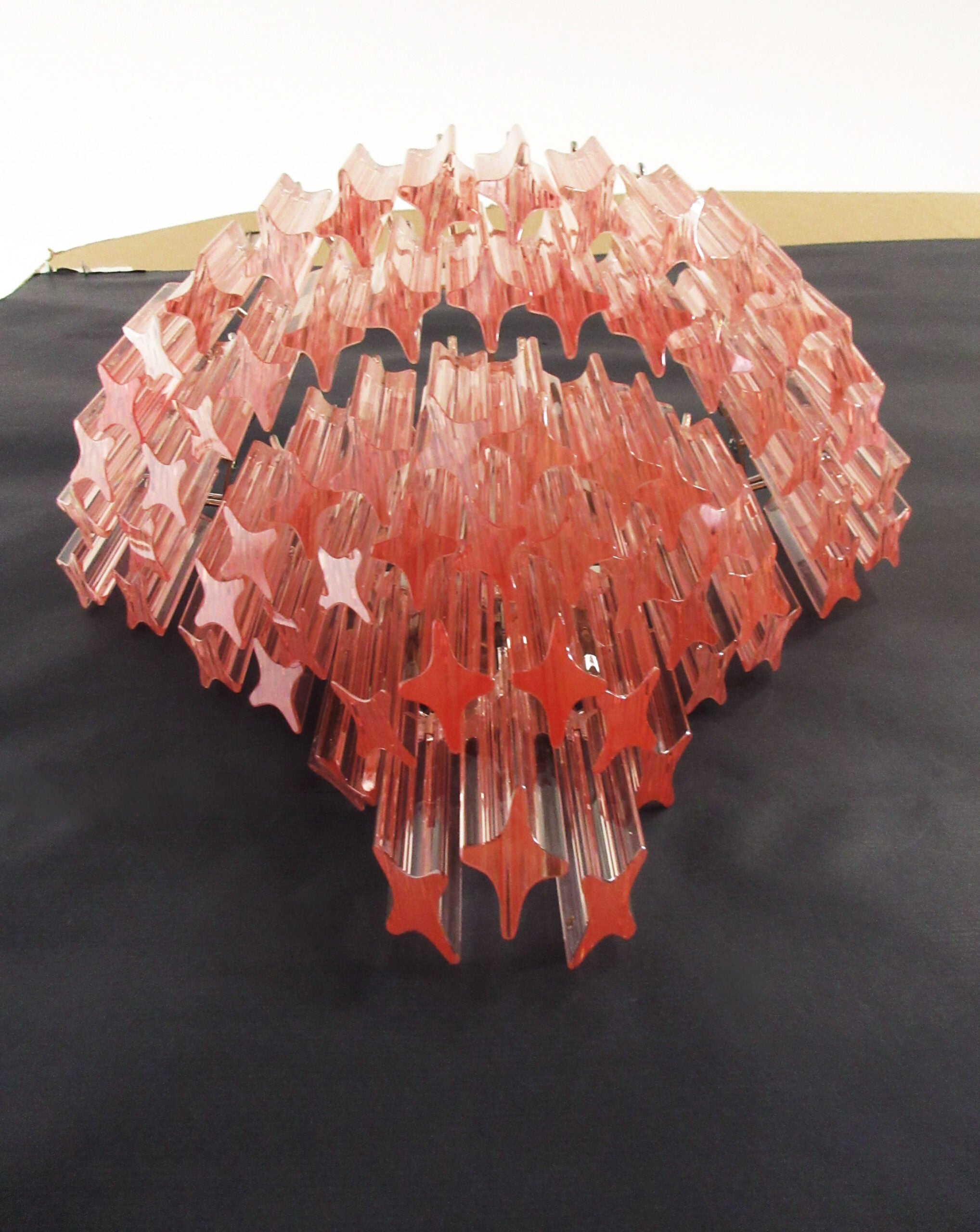 Murano Vegglampe | 63 Rosa Prismeglass | 2 stk